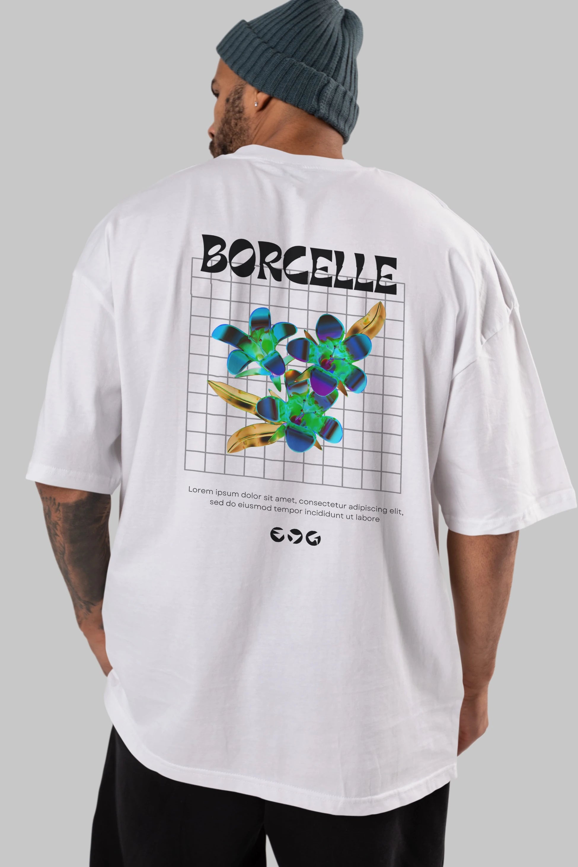 Borcelle Streetwear Arka Baskılı Oversize t-shirt Erkek Kadın Unisex