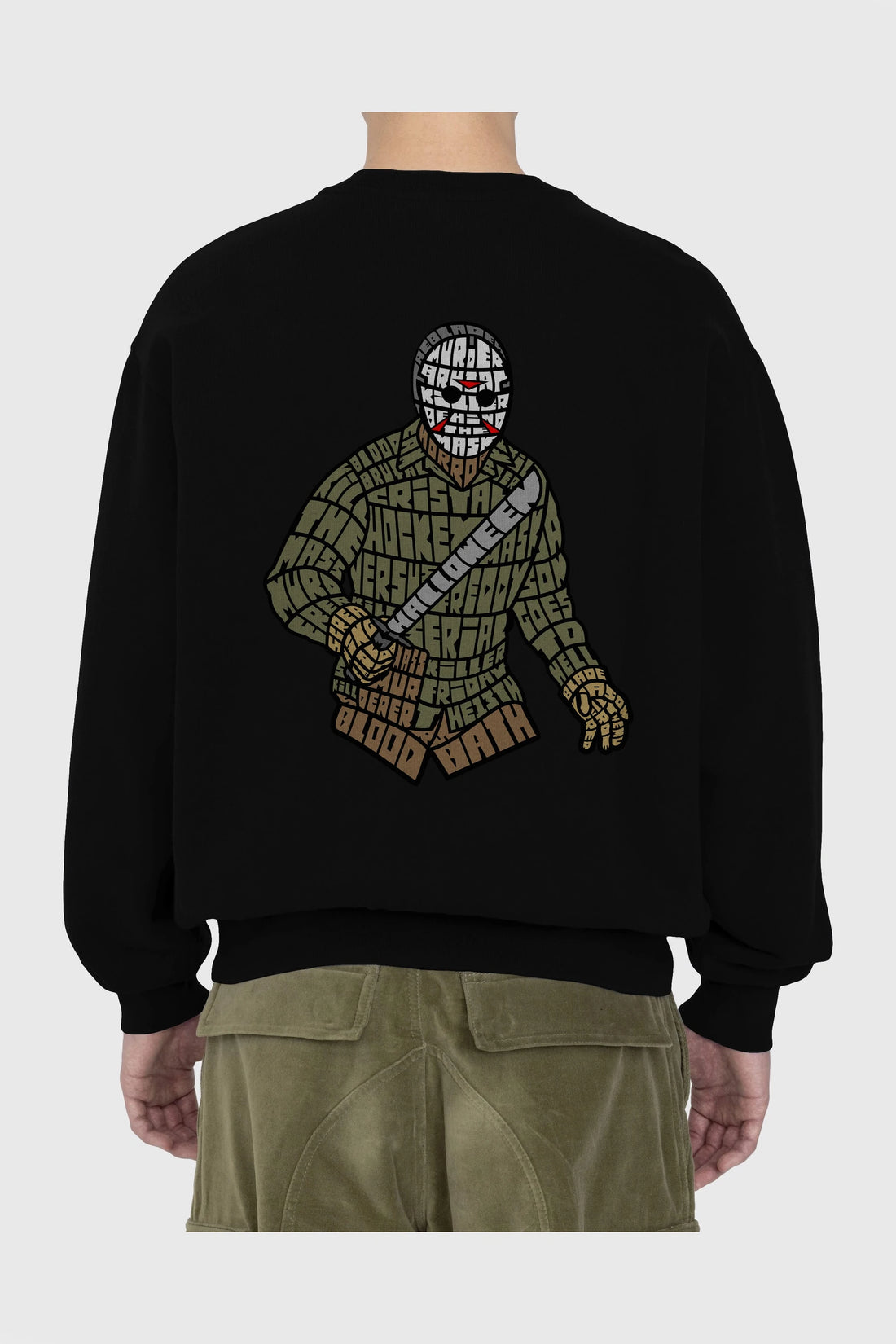 Jason Arka Baskılı Oversize Sweatshirt Erkek Kadın Unisex