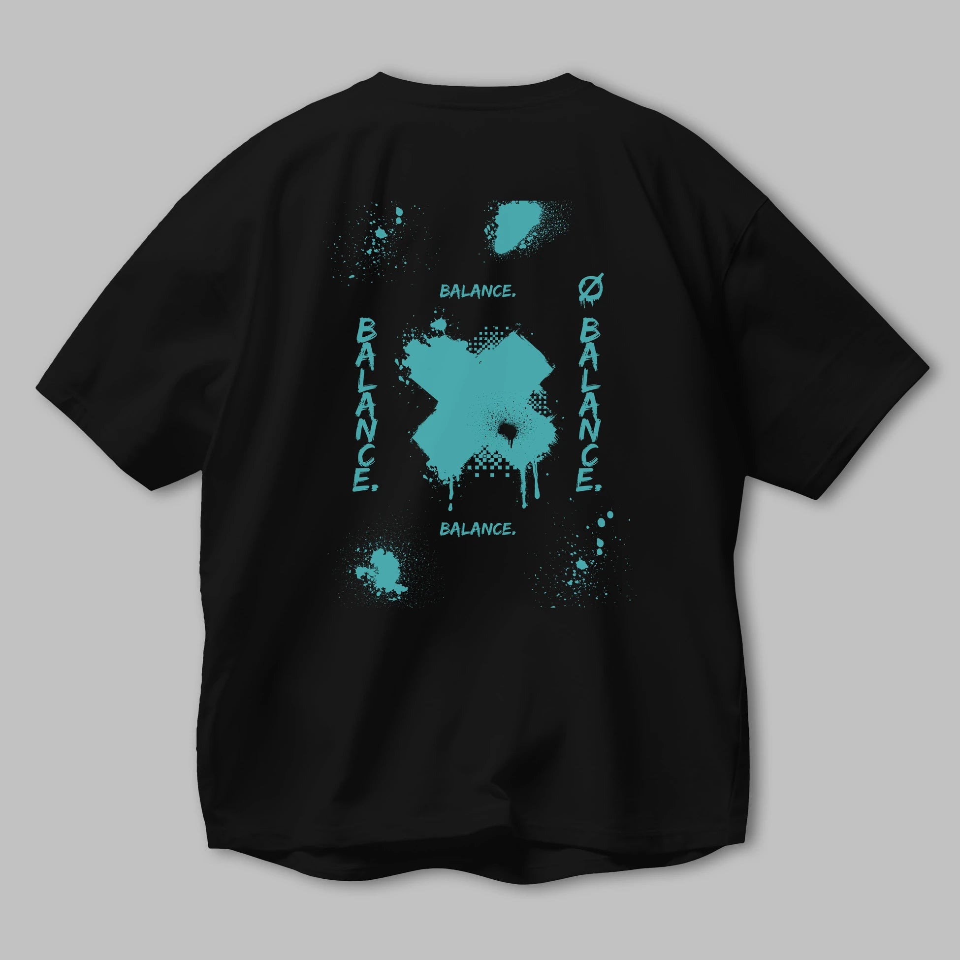 Balance Balance Yazılı Arka Baskılı Oversize t-shirt Erkek Kadın Unisex