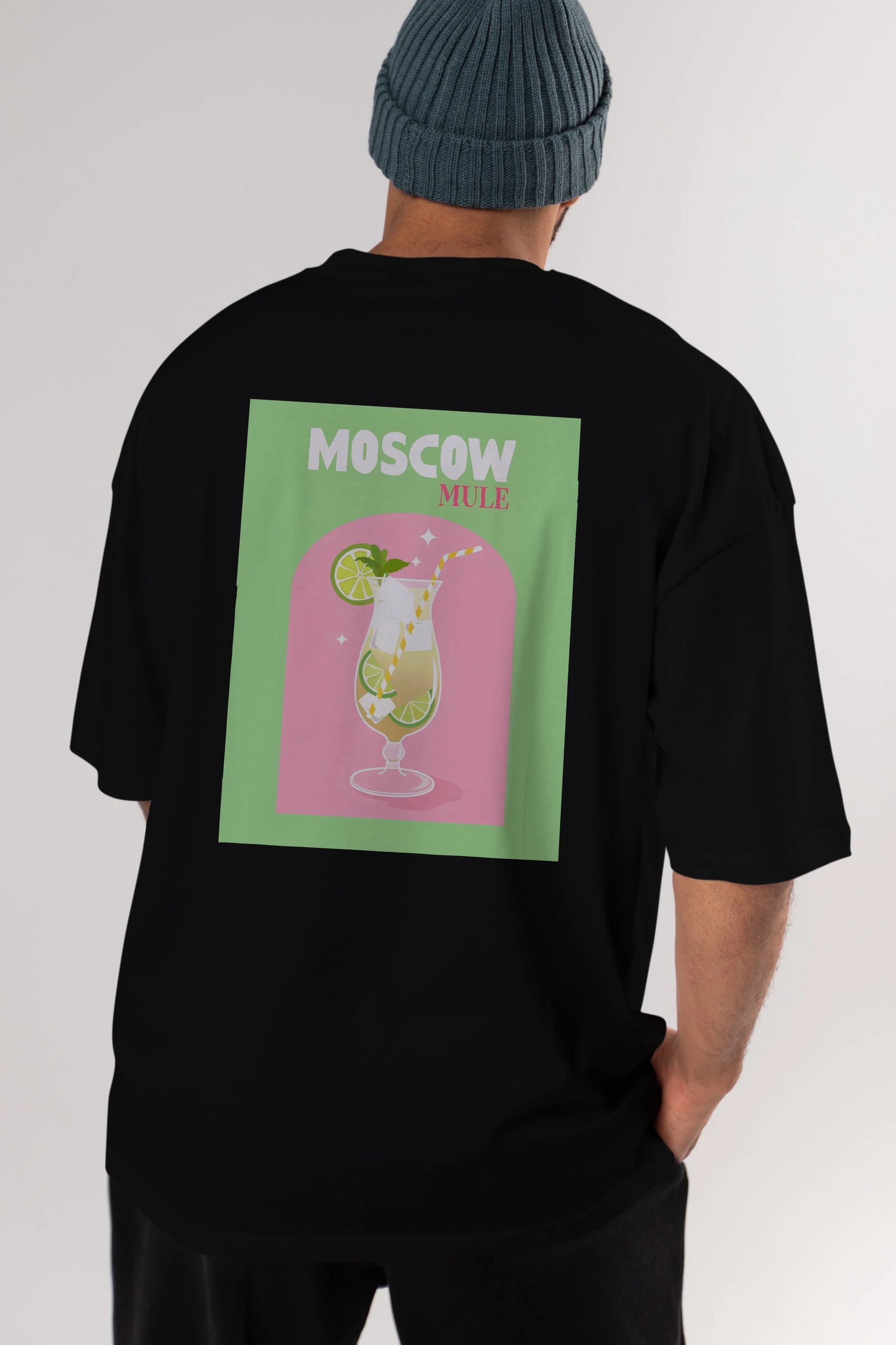 Moscow Mule 5 Arka Baskılı Oversize t-shirt Erkek Kadın Unisex %100 Pamuk Bisiklet Yaka tişort