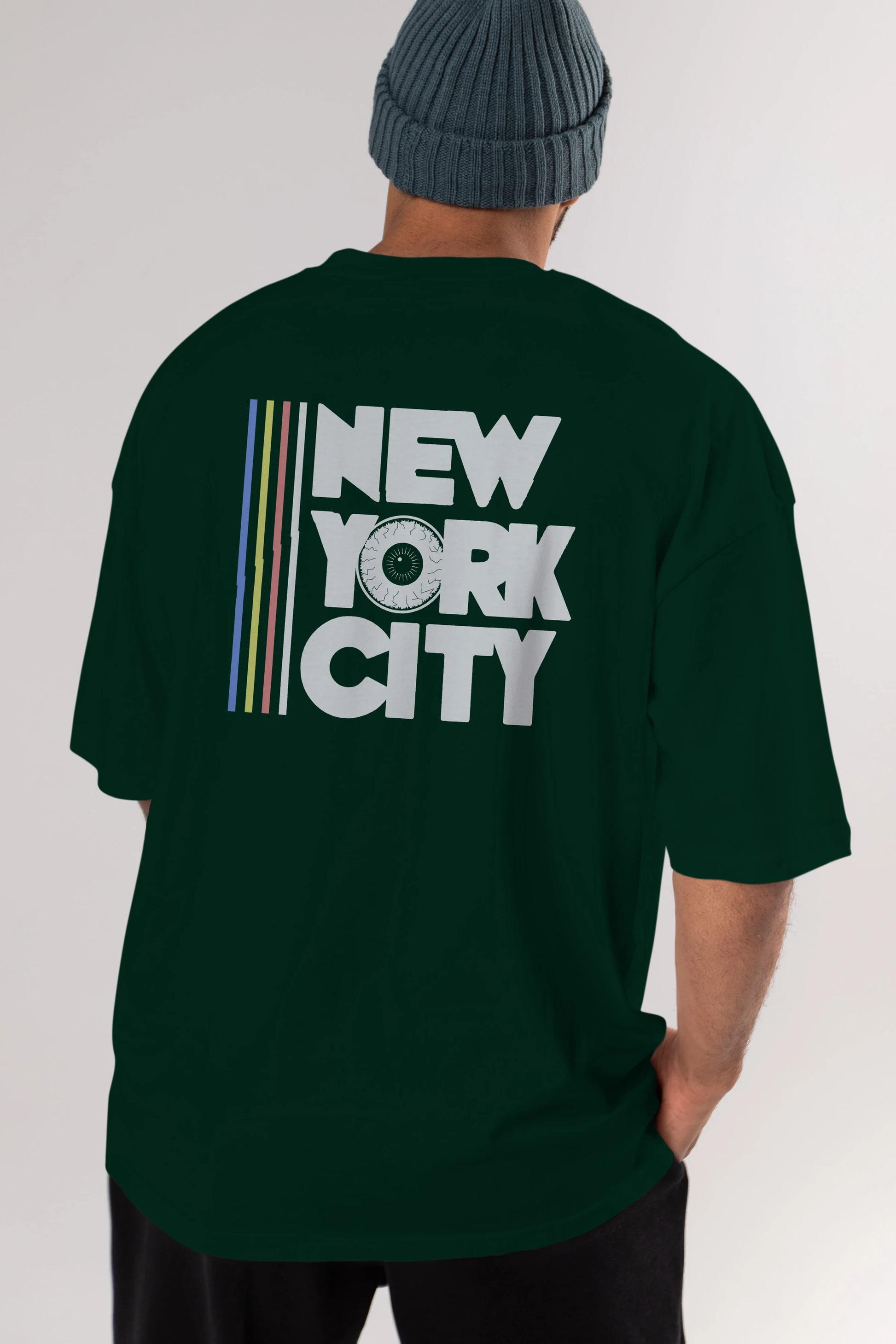 New York City Style Arka Baskılı Oversize t-shirt Erkek Kadın Unisex