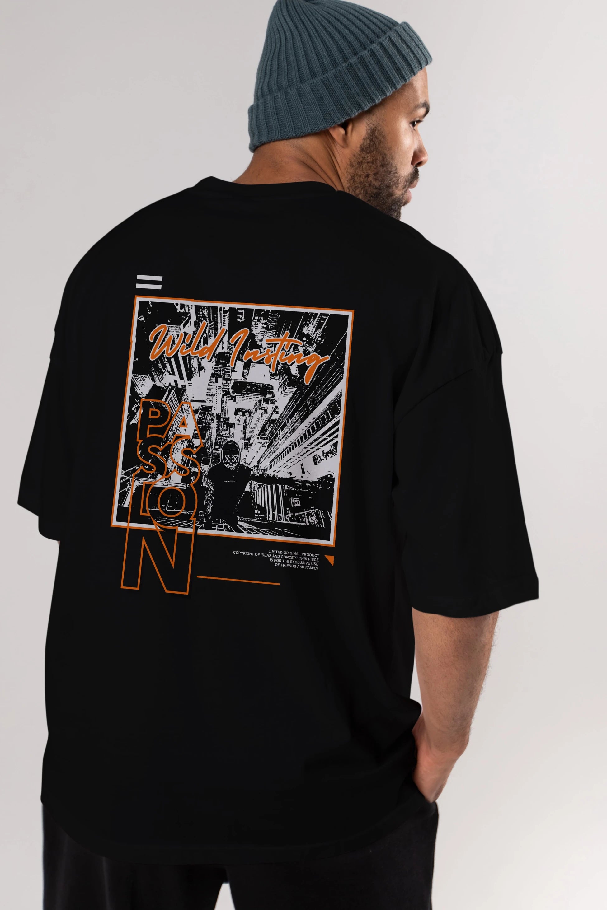Wild Passion Arka Baskılı Oversize t-shirt Erkek Kadın Unisex