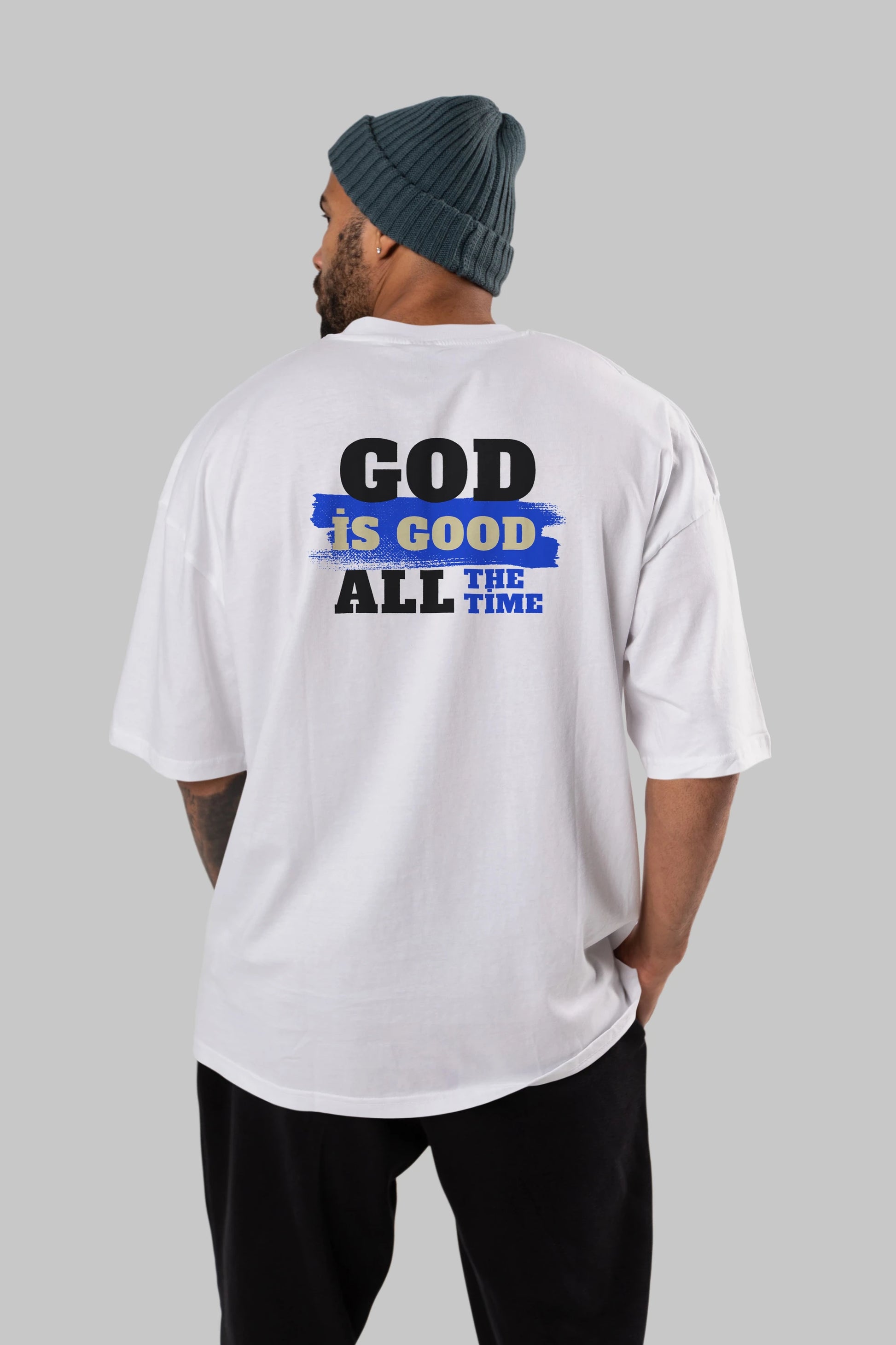 God is Good Yazılı Arka Baskılı Oversize t-shirt Erkek Kadın Unisex