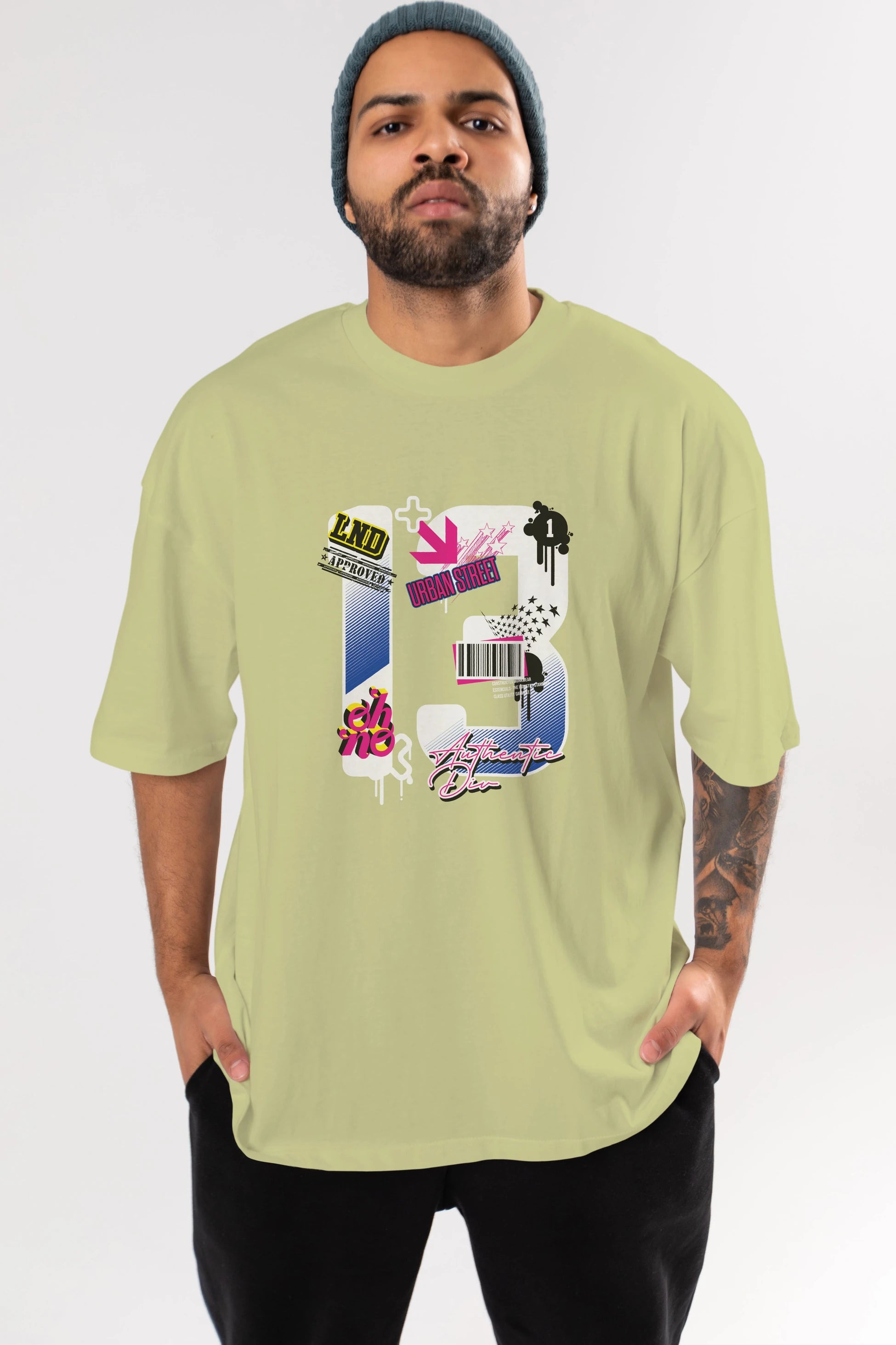 Urban Street 13 Ön Baskılı Oversize t-shirt Erkek Kadın Unisex