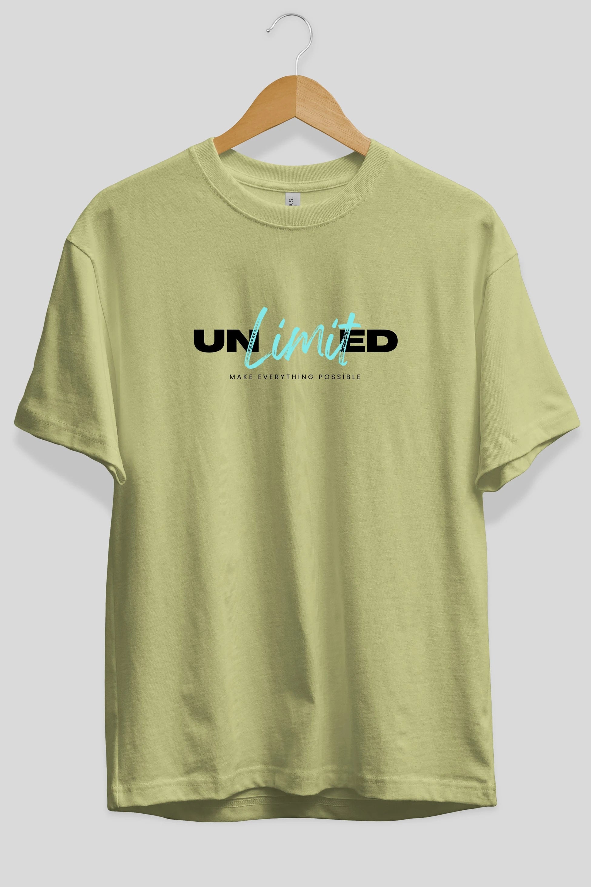 Unlimited Yazılı Ön Baskılı Oversize t-shirt Erkek Kadın Unisex