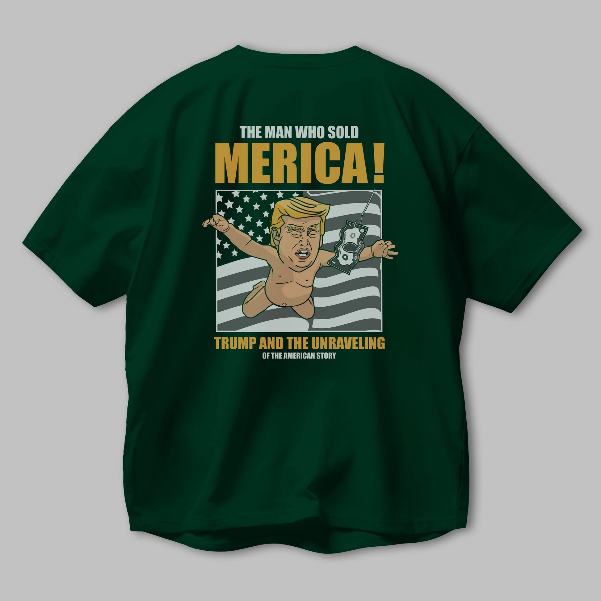 Trump Nirvana Arka Baskılı Oversize t-shirt Erkek Kadın Unisex %100 Pamuk tişort