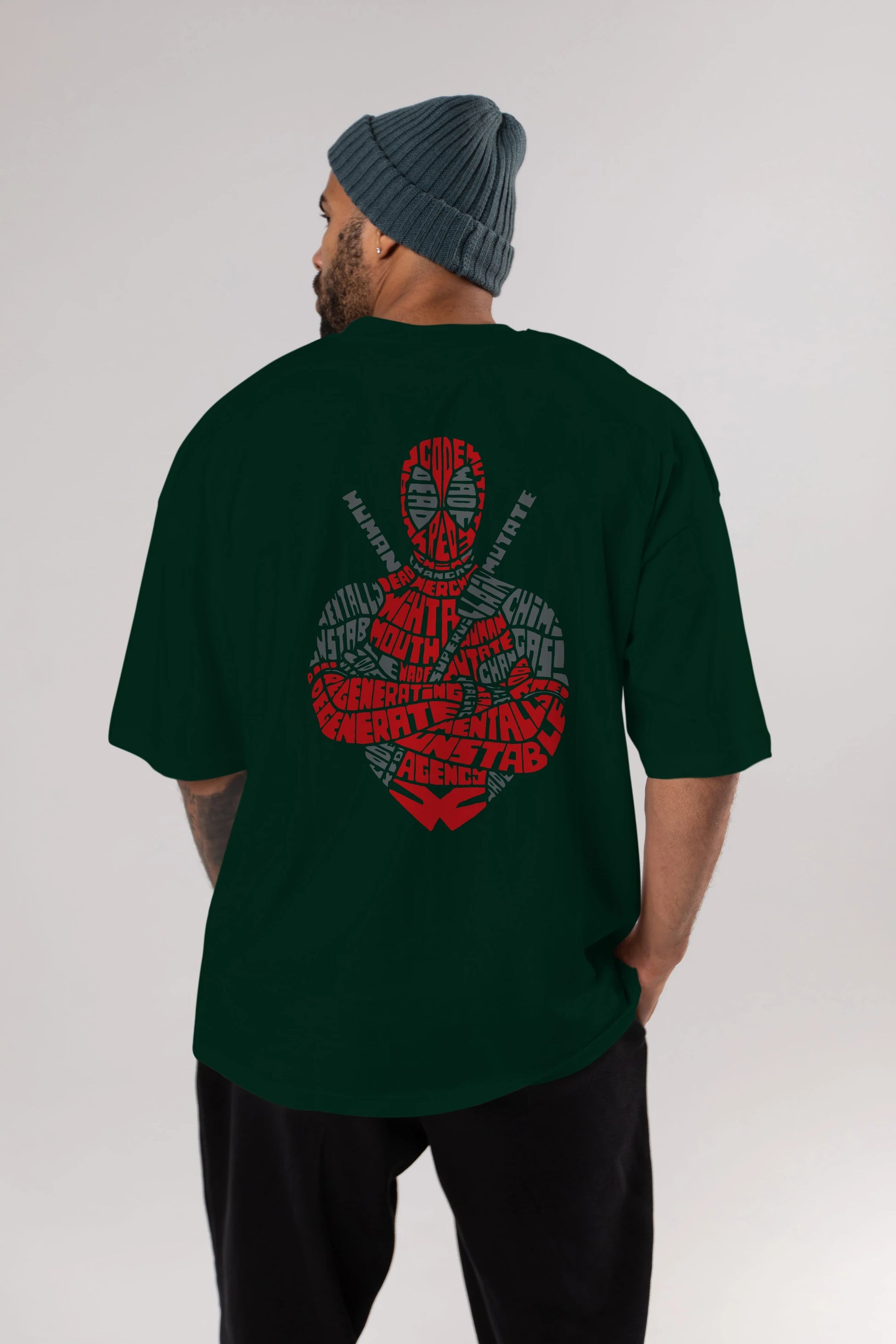 Deadpool (16) Arka Baskılı Oversize t-shirt Erkek Kadın Unisex %100 Pamuk Bisiklet Yaka tişort