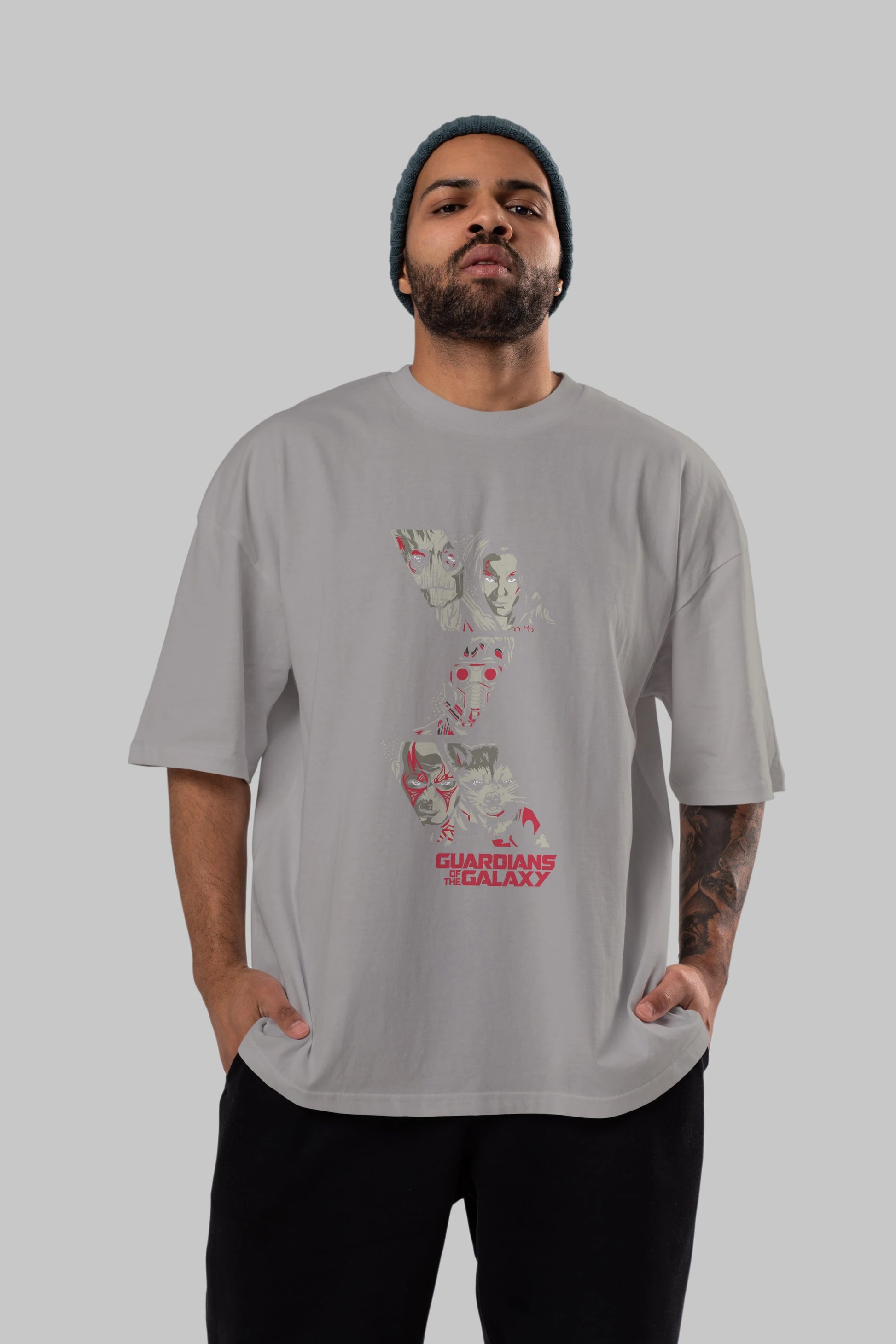Guardians of The Galaxy (2) Ön Baskılı Oversize t-shirt Erkek Kadın Unisex %100 Pamuk Bisiklet Yaka tişort