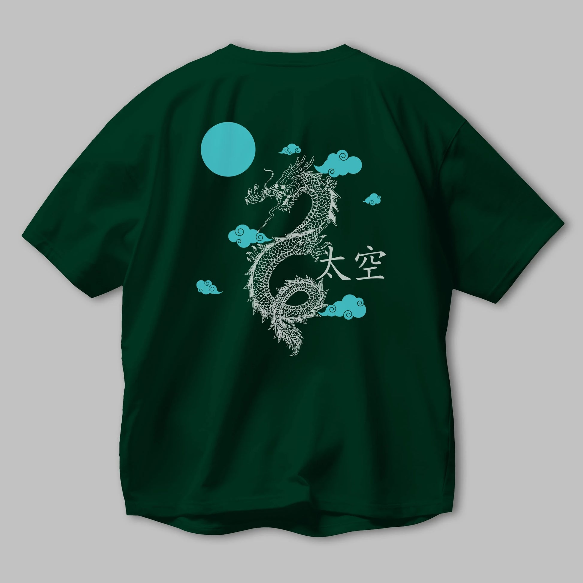 Chinese Dragon Arka Baskılı Oversize t-shirt Erkek Kadın Unisex