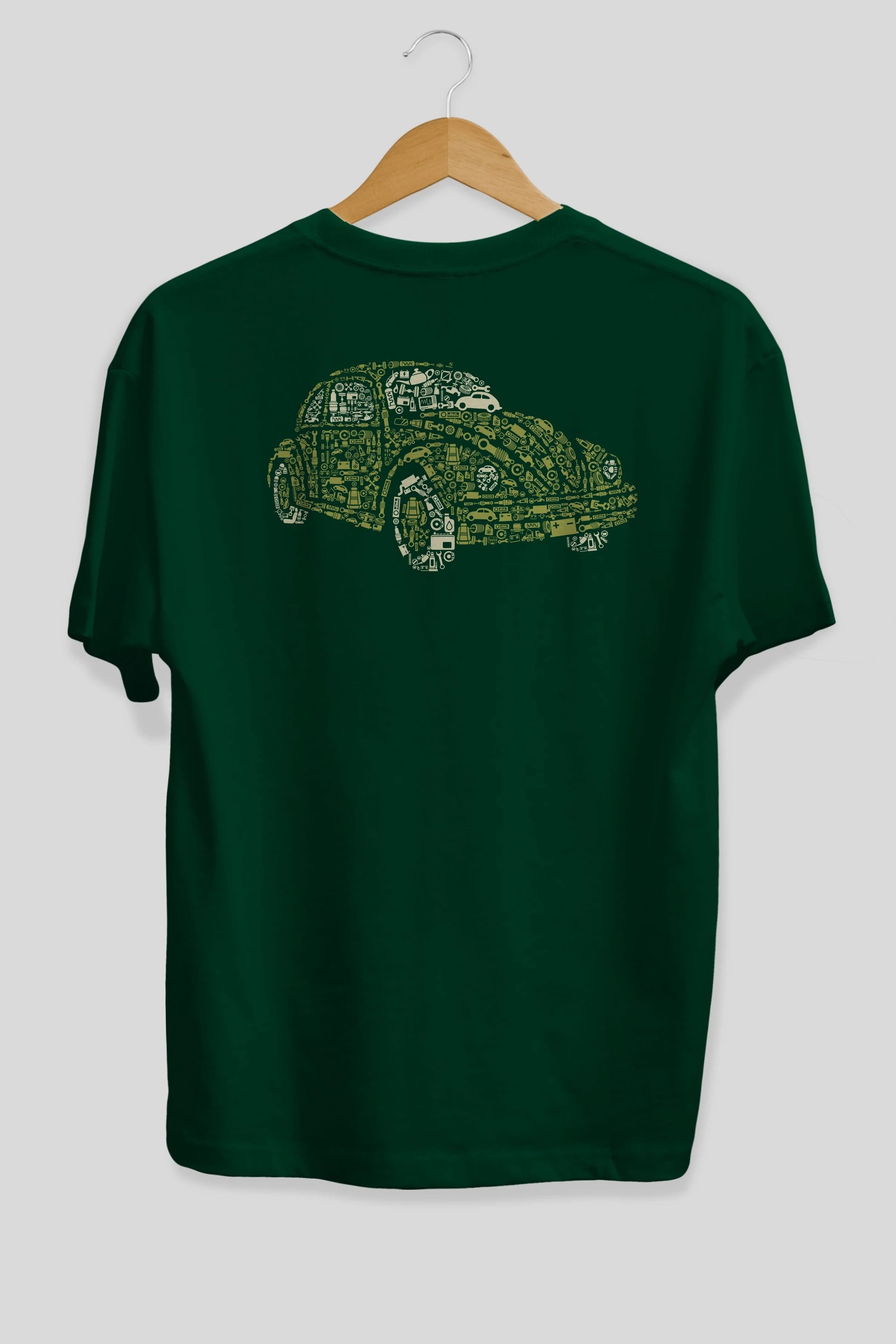 Beetle Arka Baskılı Oversize t-shirt %100 pamuk Erkek Kadın Unisex