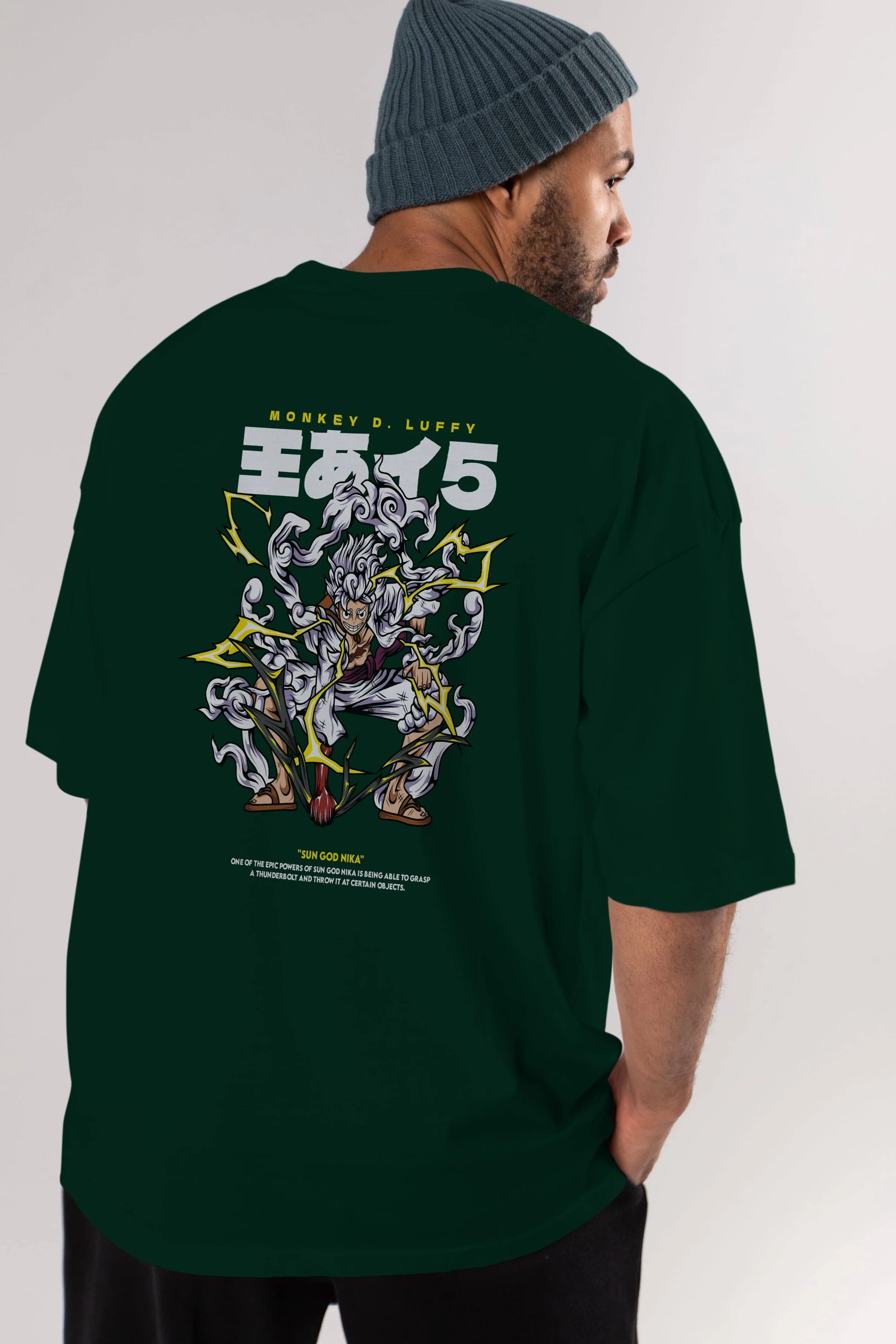 Monkey D. Luffy Anime Arka Baskılı Oversize t-shirt Erkek Kadın Unisex