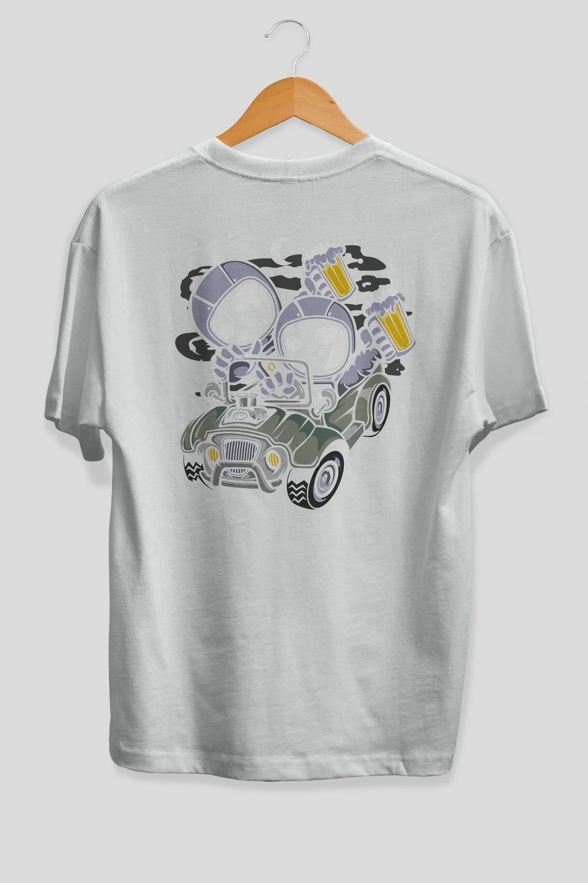 Astronaut Offroad Arka Baskılı Oversize t-shirt Erkek Kadın Unisex