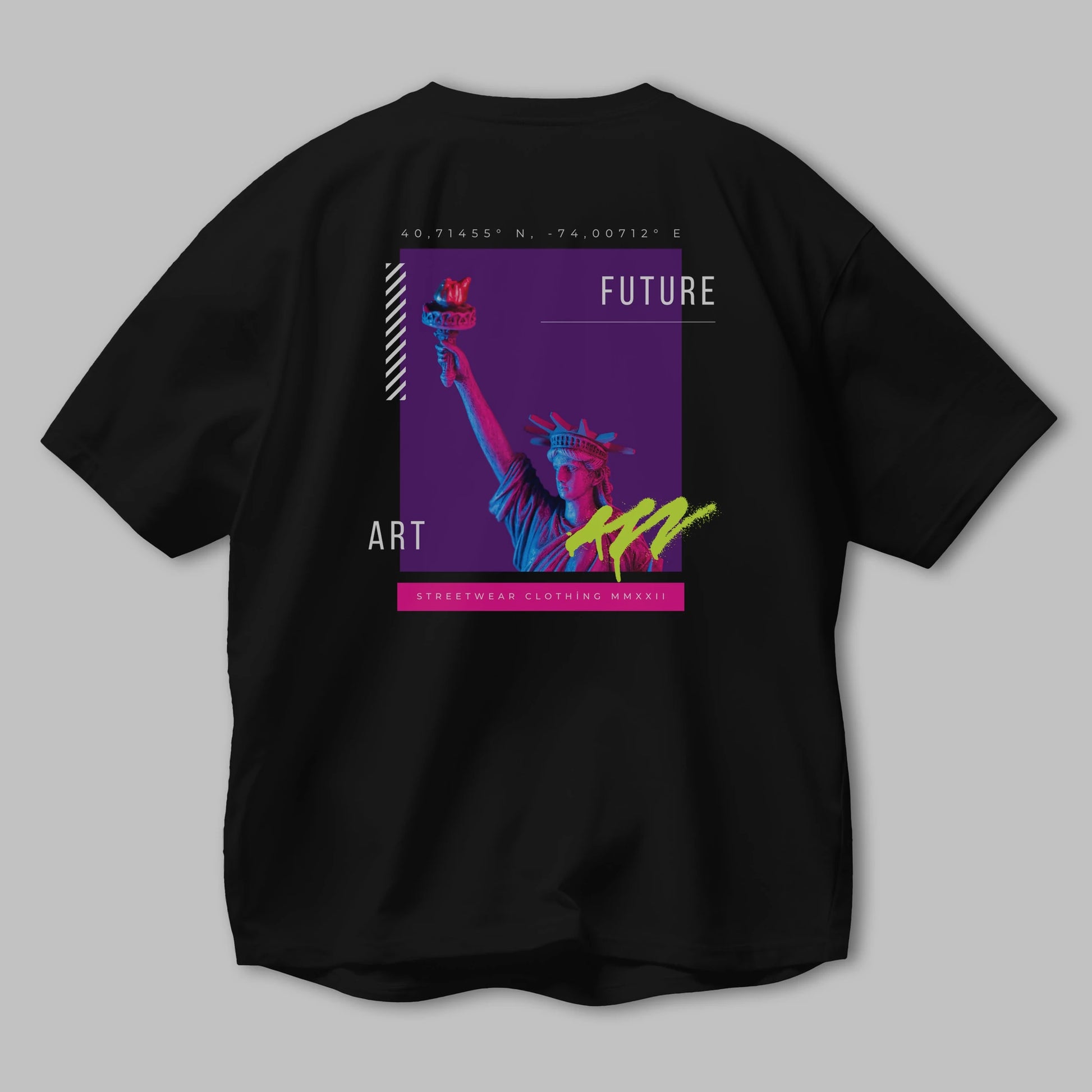 Future Art Arka Baskılı Oversize t-shirt Erkek Kadın Unisex