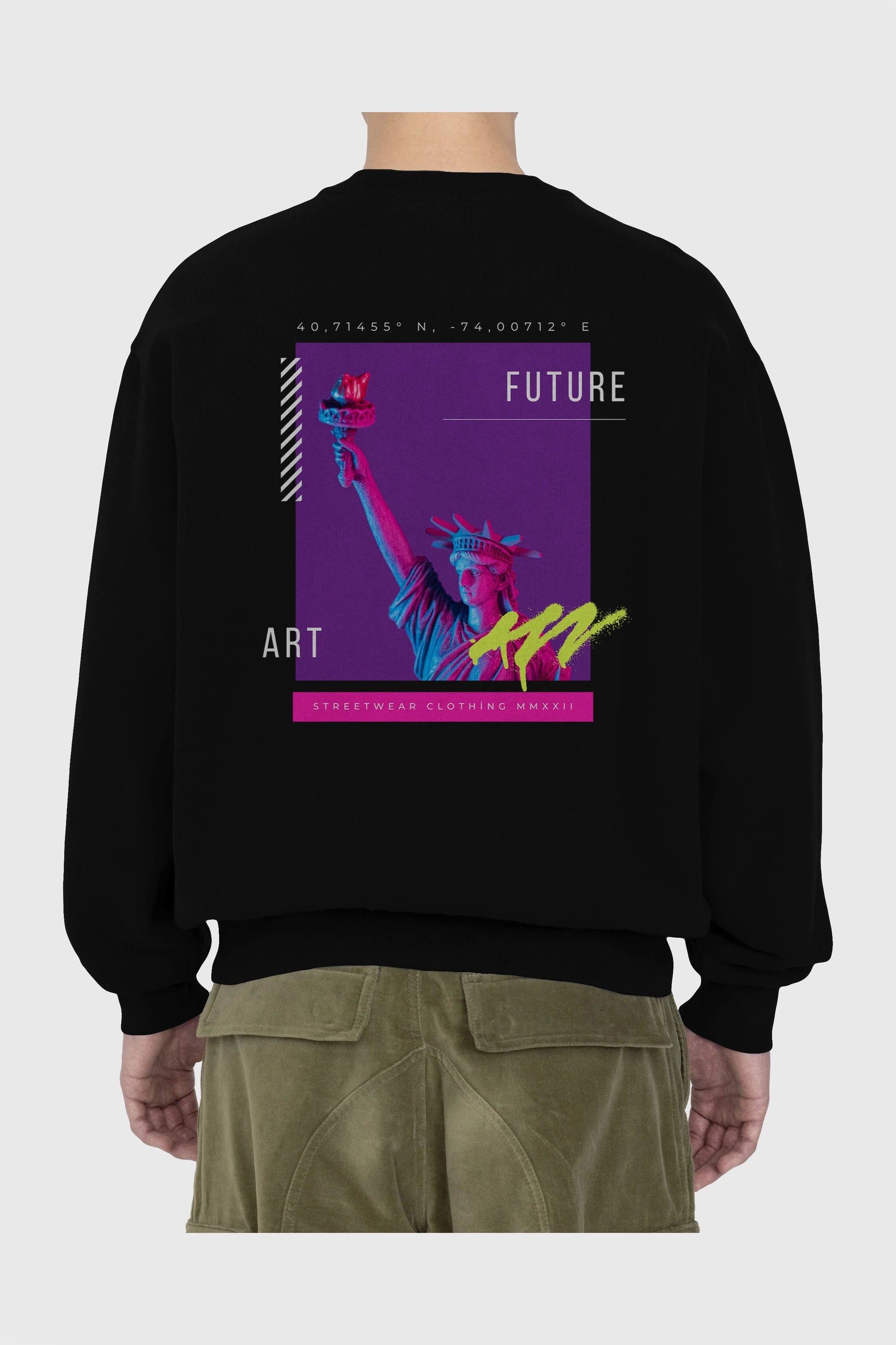 Future Streetwear Arka Baskılı Oversize Sweatshirt Erkek Kadın Unisex