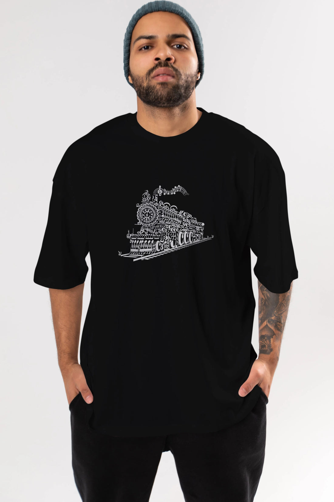 Train Song Ön Baskılı Oversize t-shirt %100 pamuk Erkek Kadın Unisex