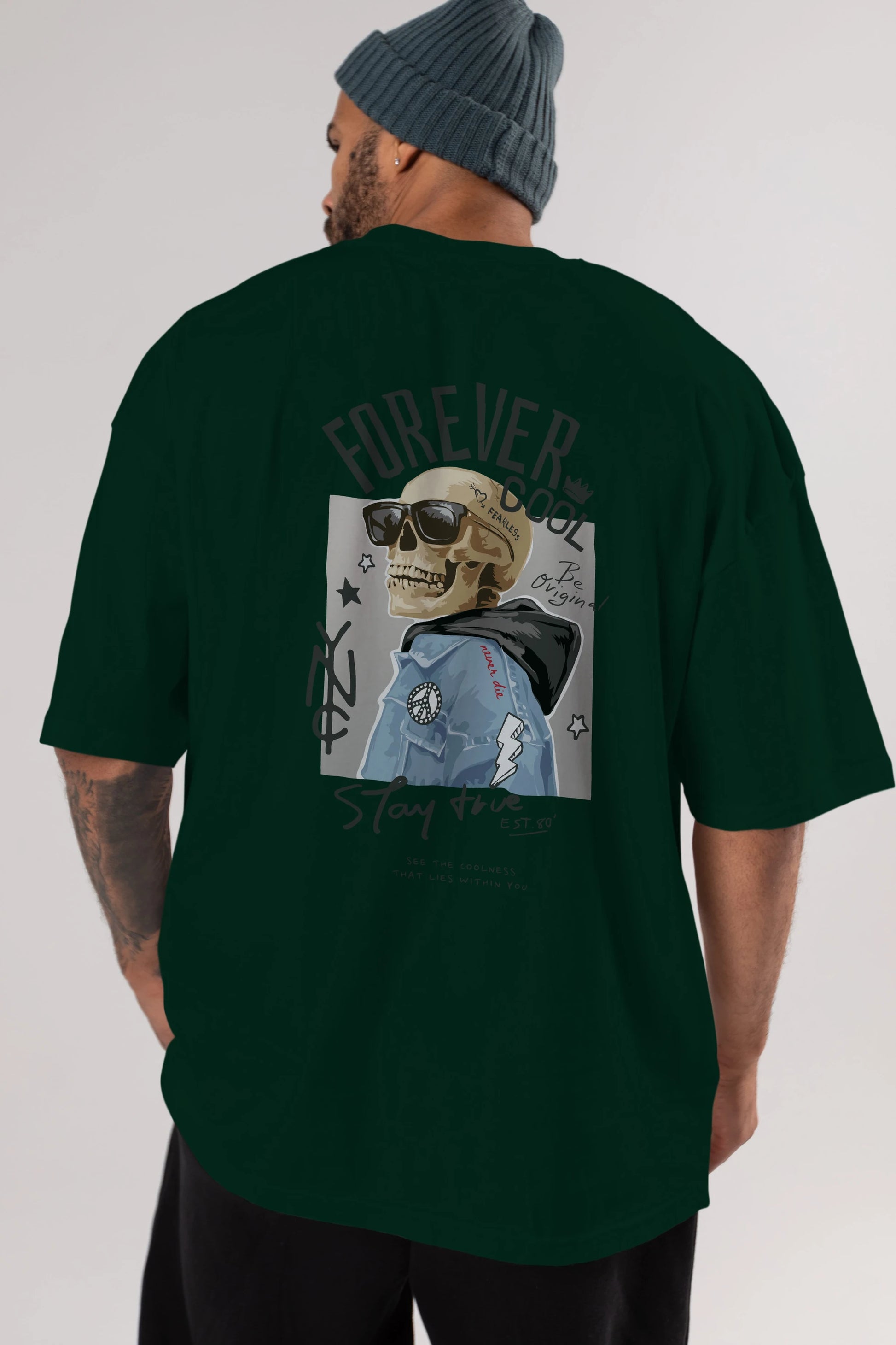 Teddy Bear Forever Cool Arka Baskılı Oversize t-shirt Erkek Kadın Unisex %100 Pamuk
