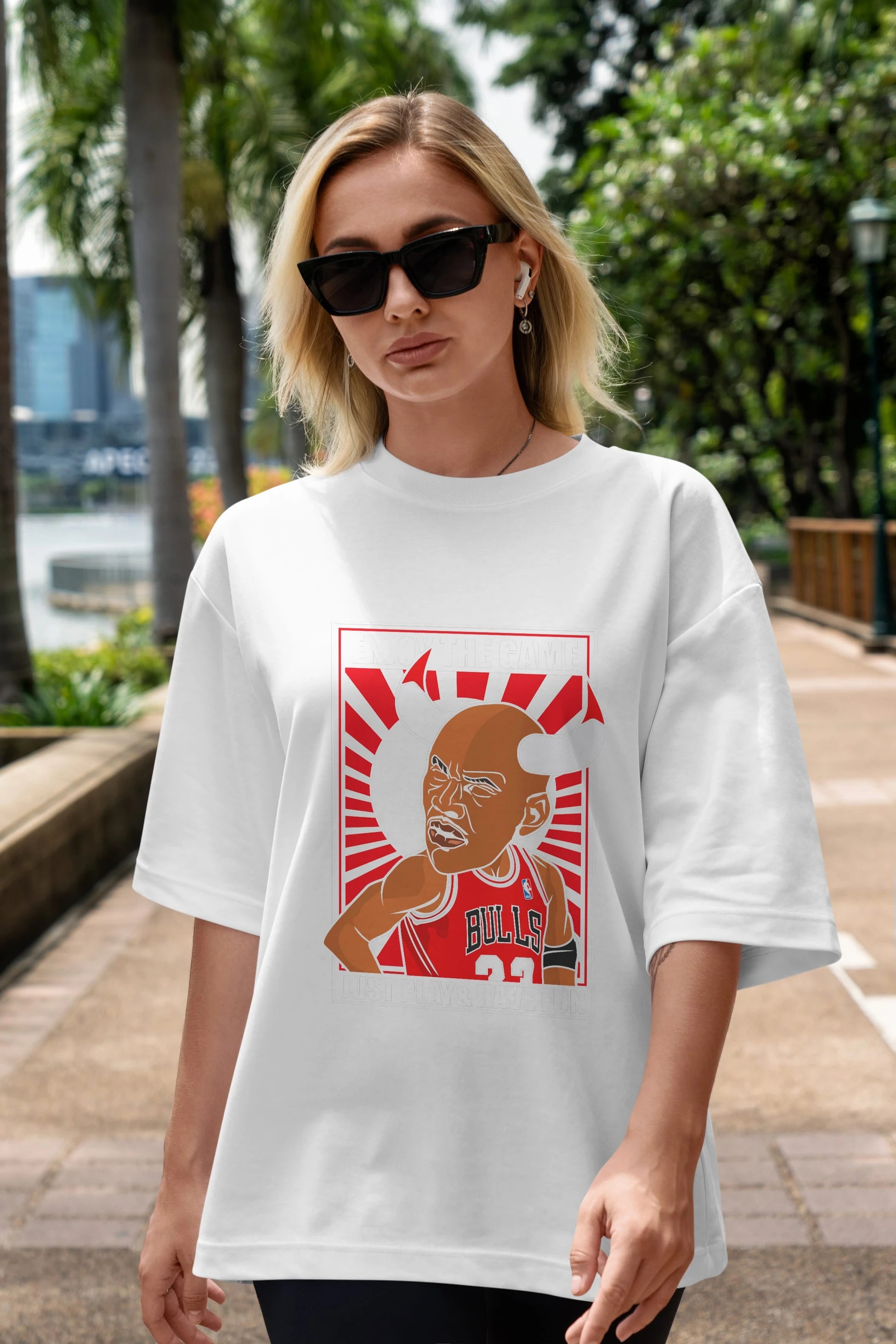 Michael Jordan Ön Baskılı Oversize t-shirt Erkek Kadın Unisex %100 Pamuk tişort