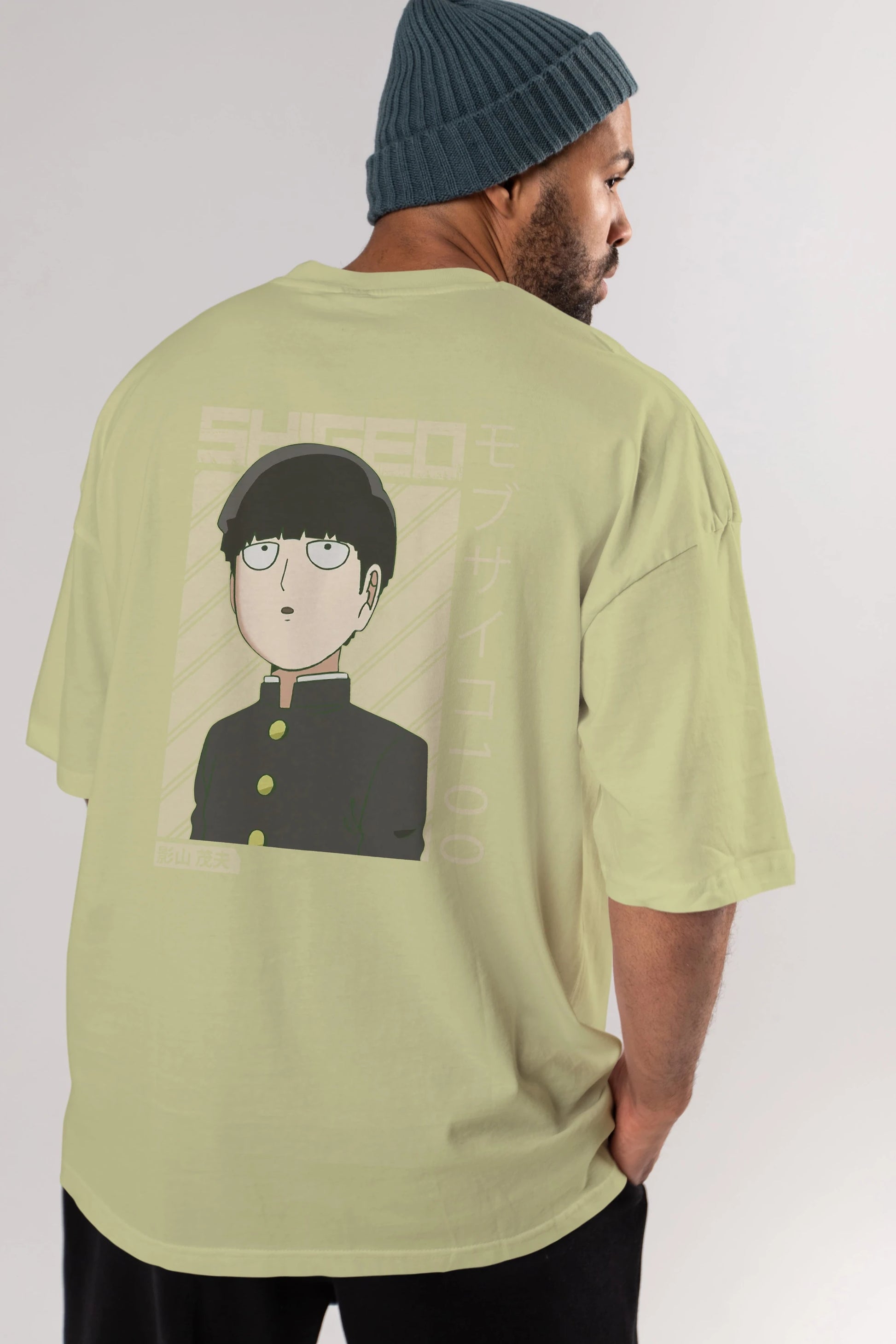 Shigeo Kageyama 2 Anime Arka Baskılı Oversize t-shirt Erkek Kadın Unisex