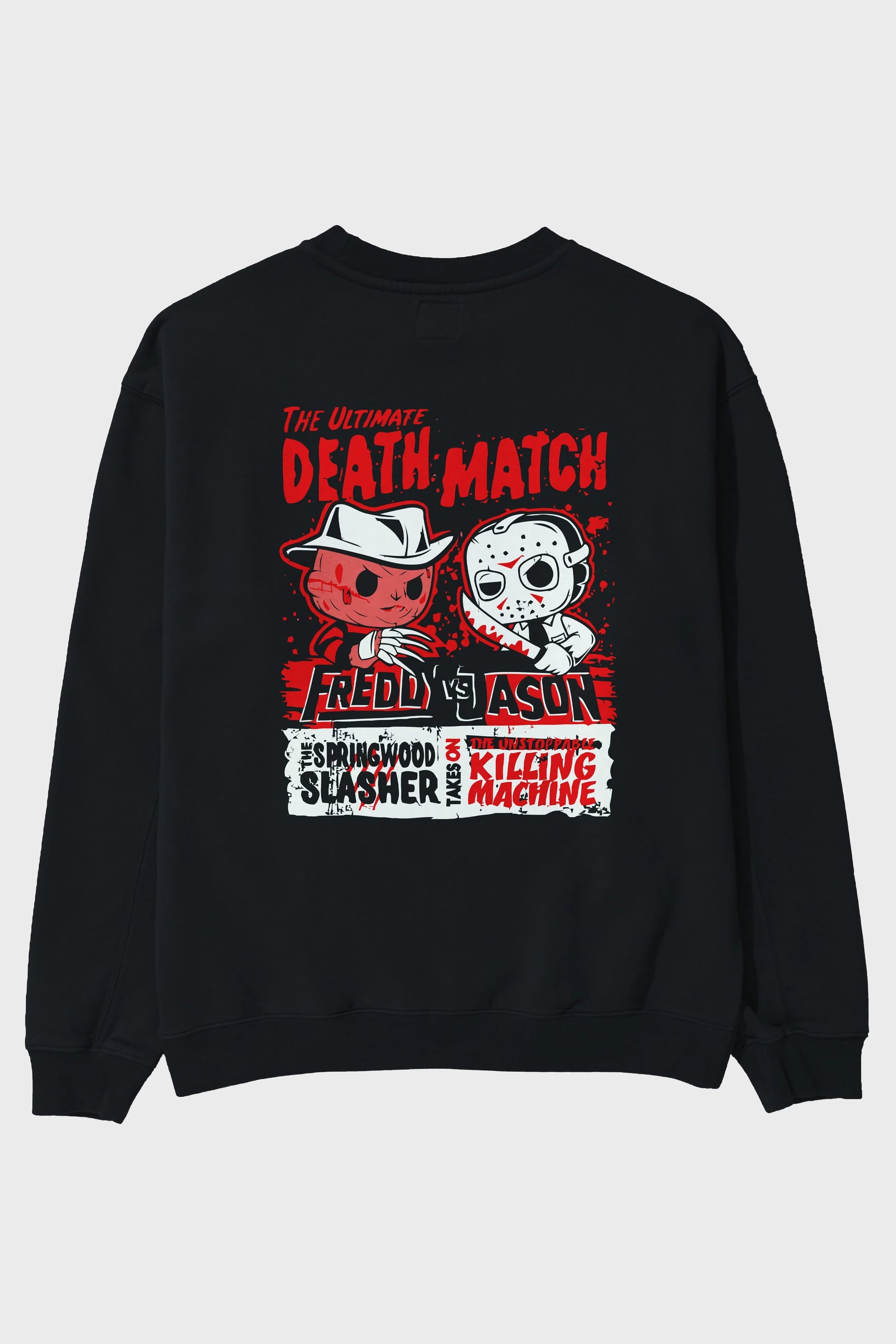 Freddy vs Jason Arka Baskılı Oversize Sweatshirt Erkek Kadın Unisex