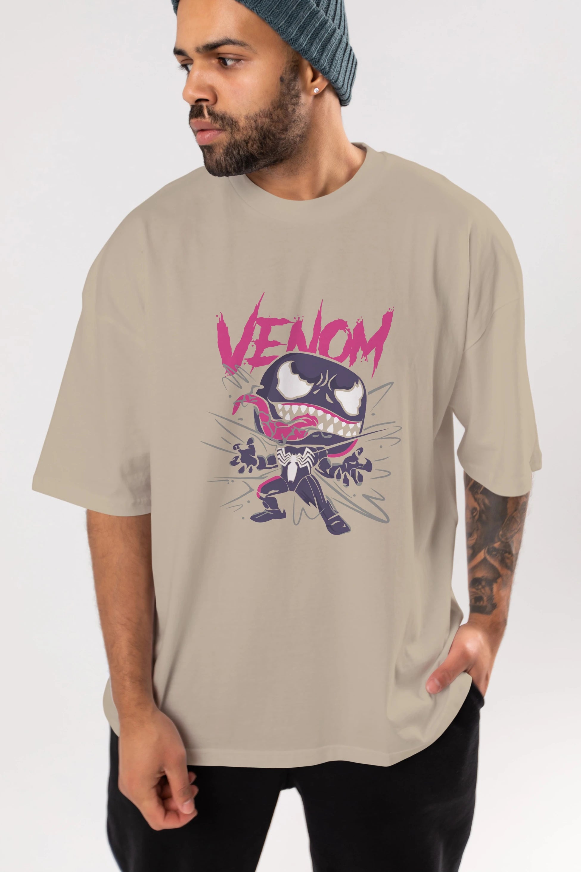 Venom (20) Ön Baskılı Oversize t-shirt Erkek Kadın Unisex %100 Pamuk Bisiklet Yaka tişort