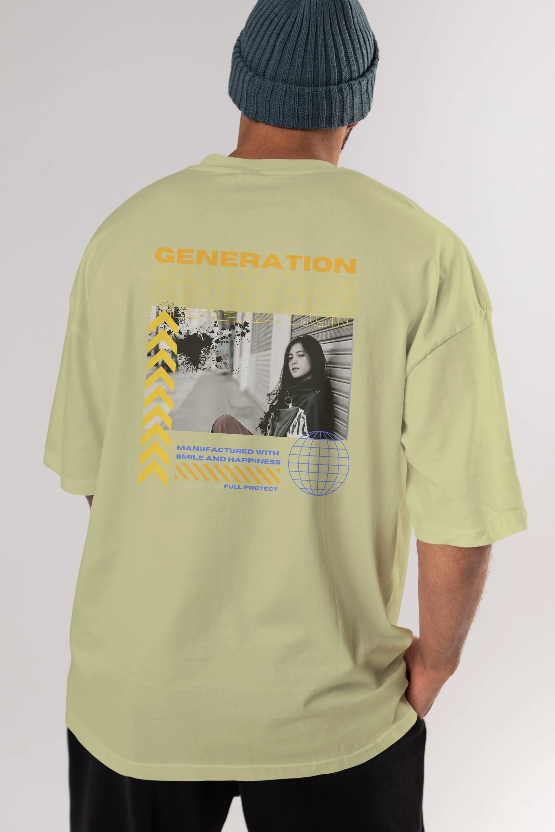 Generation Yazılı Arka Baskılı Oversize t-shirt Erkek Kadın Unisex