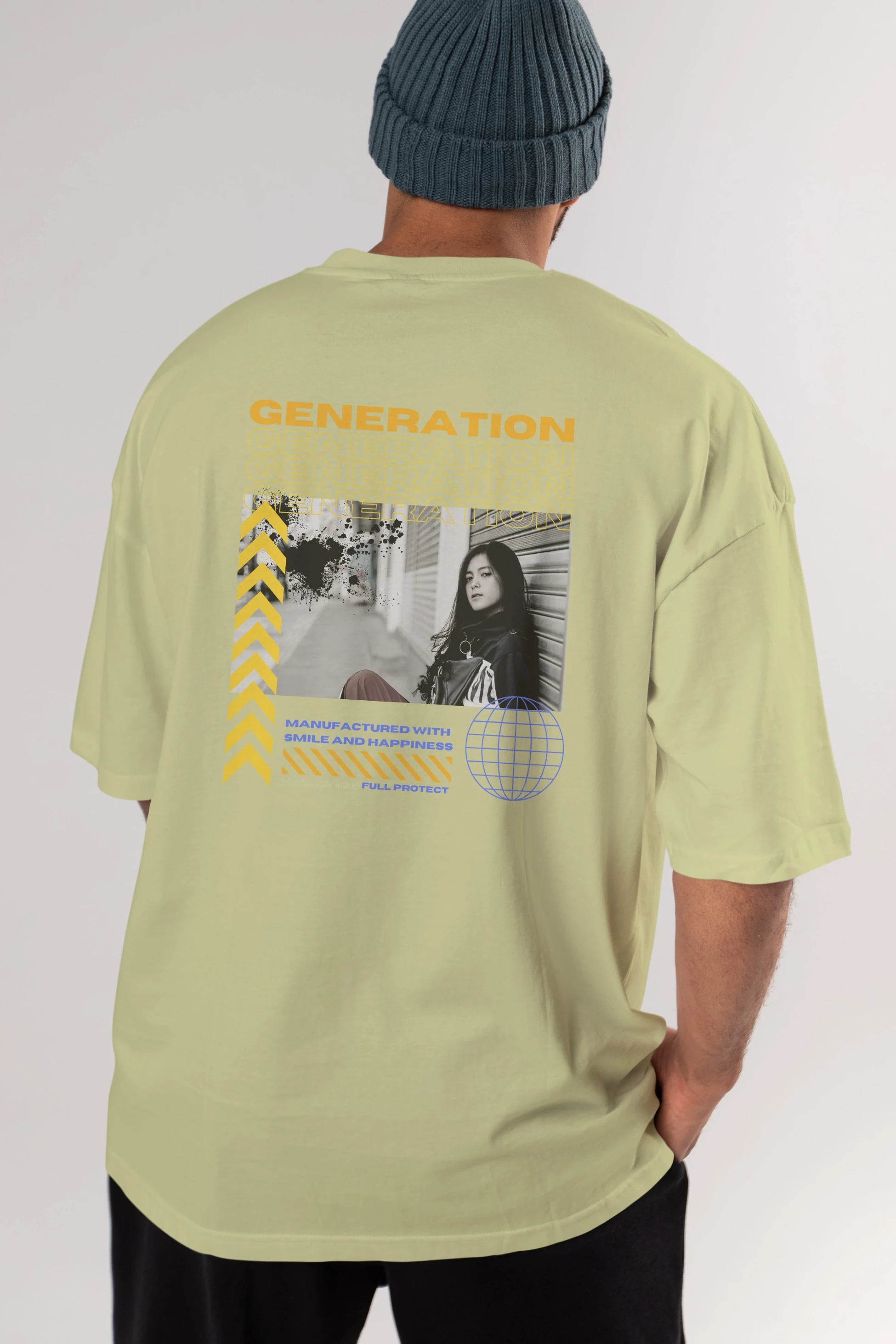 Generation Yazılı Arka Baskılı Oversize t-shirt Erkek Kadın Unisex
