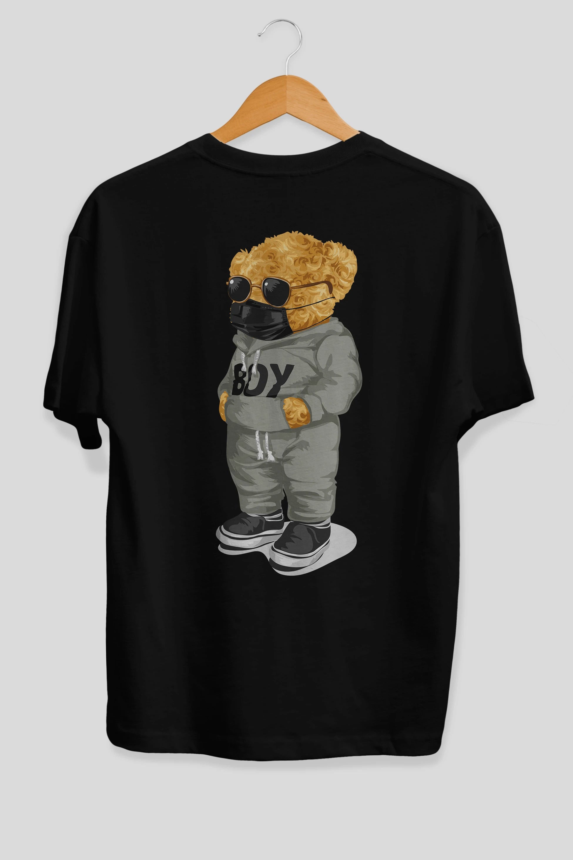 Teddy Bear Boy Arka Baskılı Oversize t-shirt Erkek Kadın Unisex %100 Pamuk