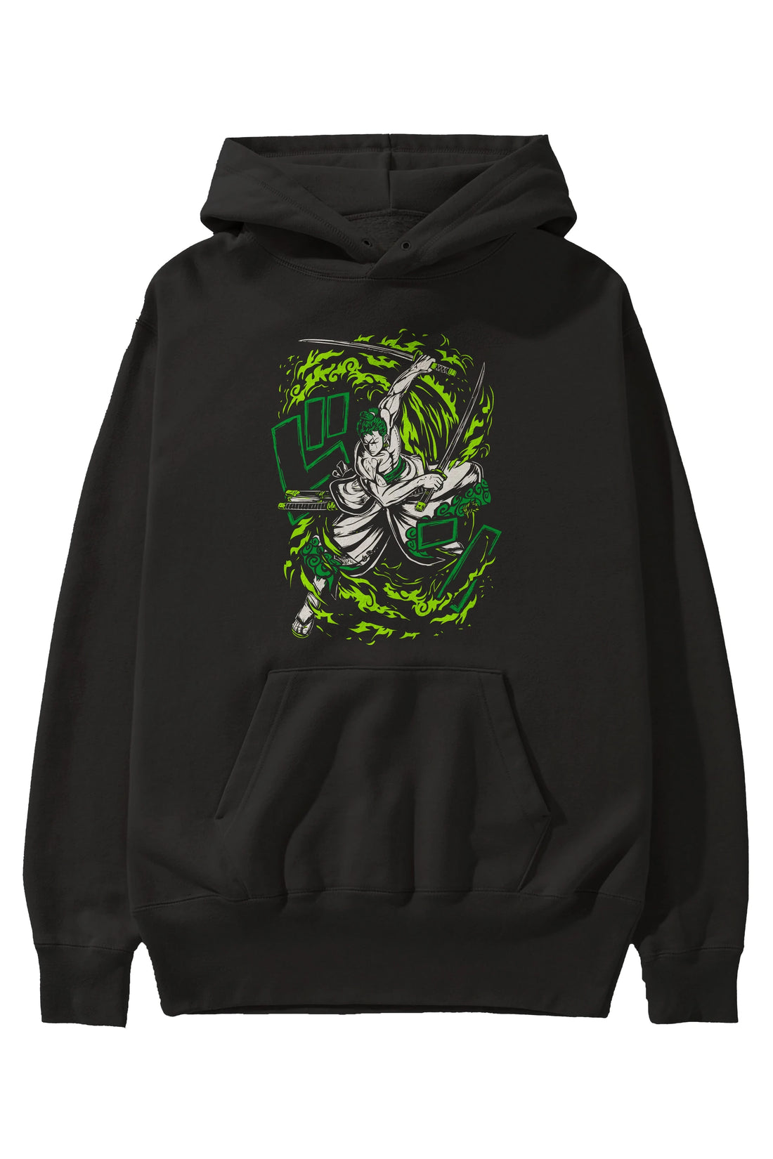 ZORO-ONE PIECE (2) Anime Ön Baskılı Hoodie Oversize Kapüşonlu Sweatshirt Erkek Kadın Unisex
