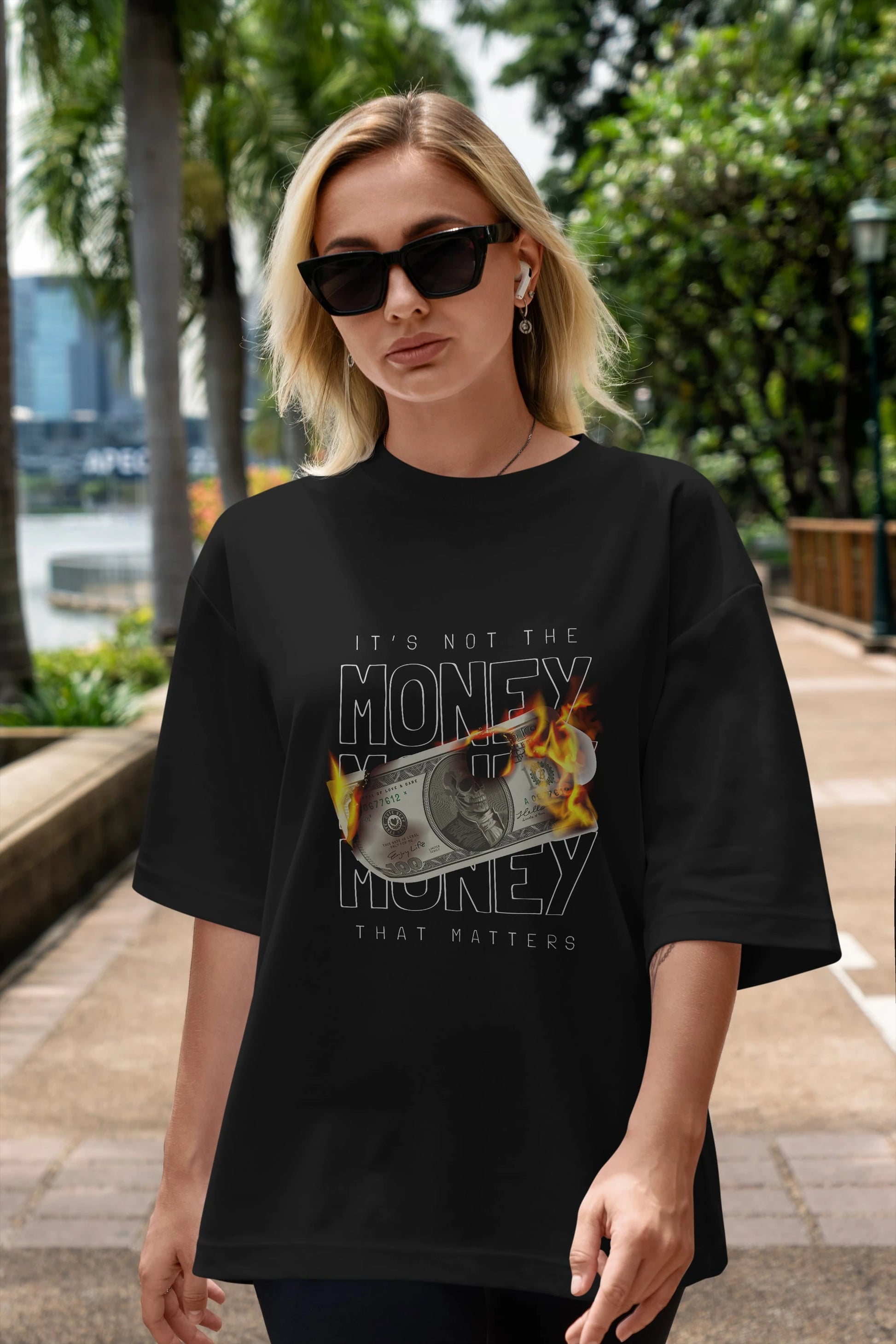 Teddy Bear Its Not The Money Ön Baskılı Oversize t-shirt Erkek Kadın Unisex %100 Pamuk