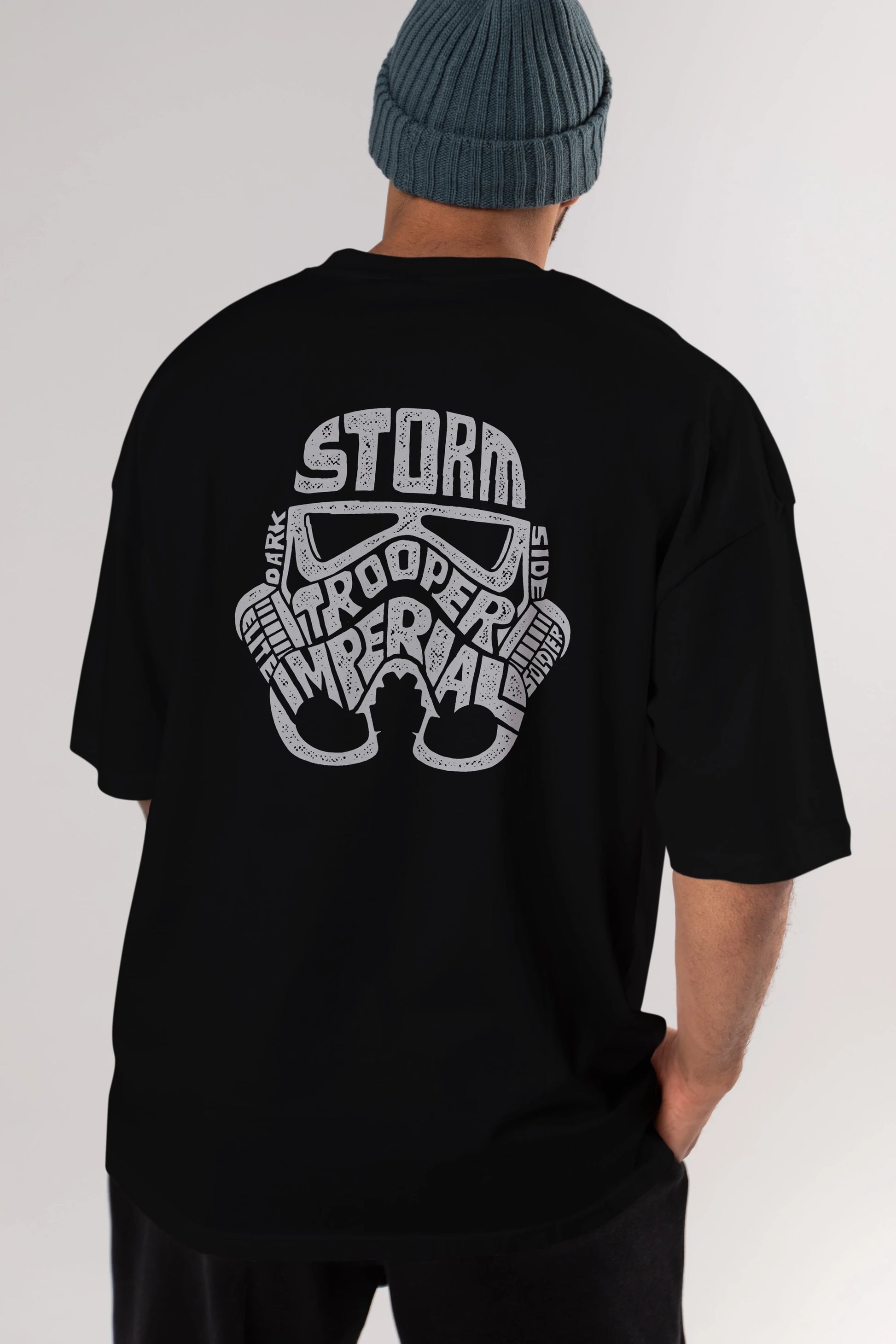 Storm Trooper Arka Baskılı Oversize t-shirt %100 pamuk Erkek Kadın Unisex