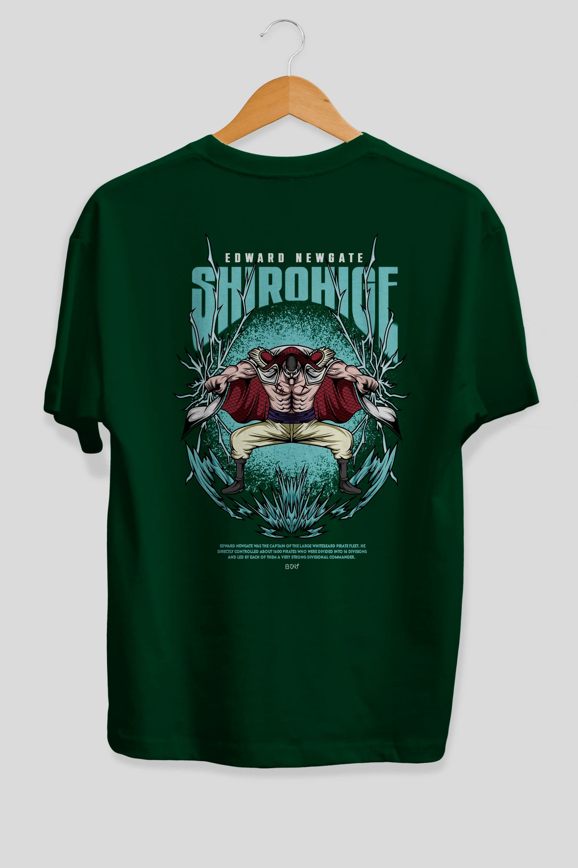Shirohige Anime Arka Baskılı Oversize t-shirt Erkek Kadın Unisex