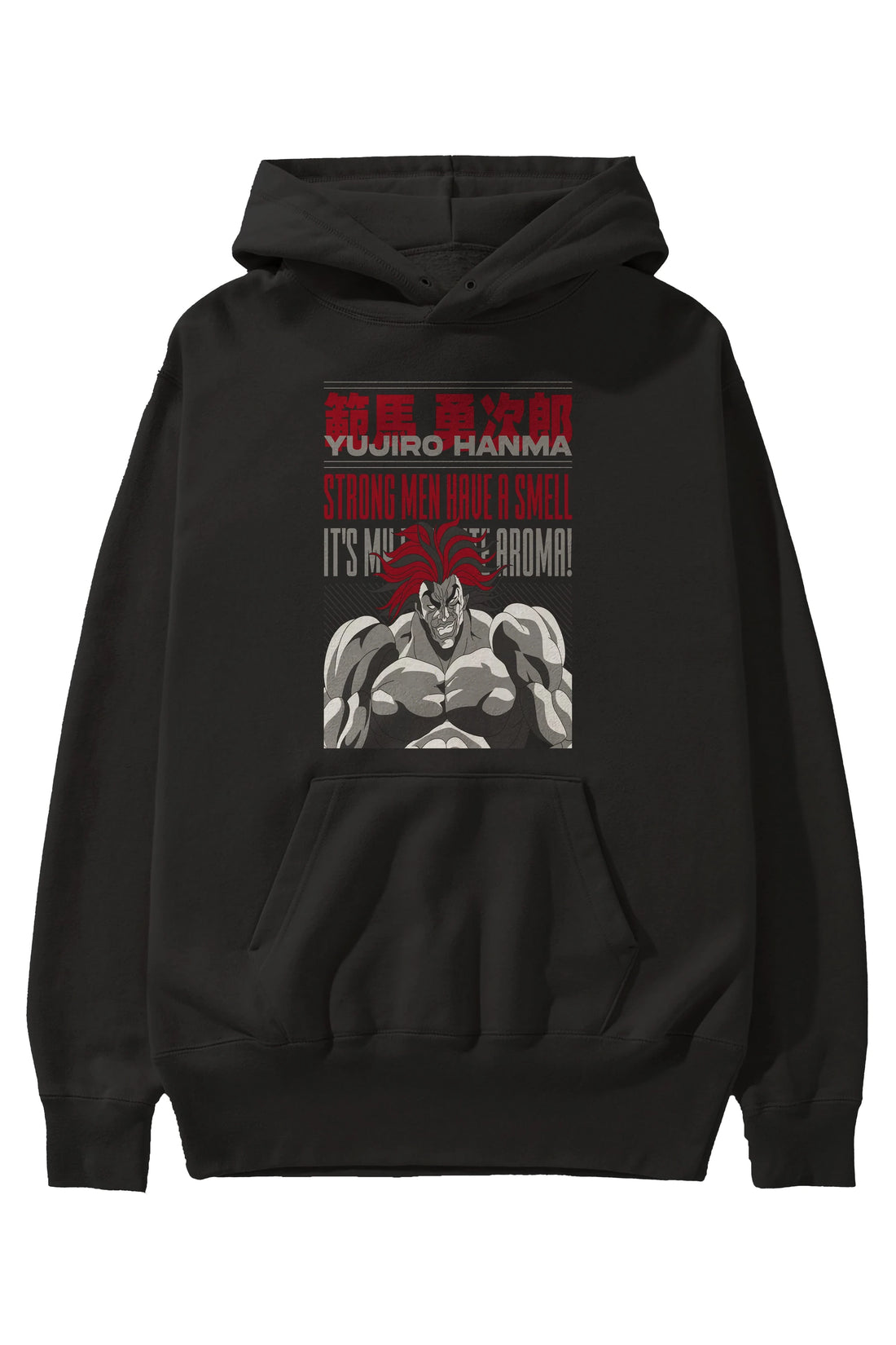 YUJIRO HANMA Anime Ön Baskılı Hoodie Oversize Kapüşonlu Sweatshirt Erkek Kadın Unisex