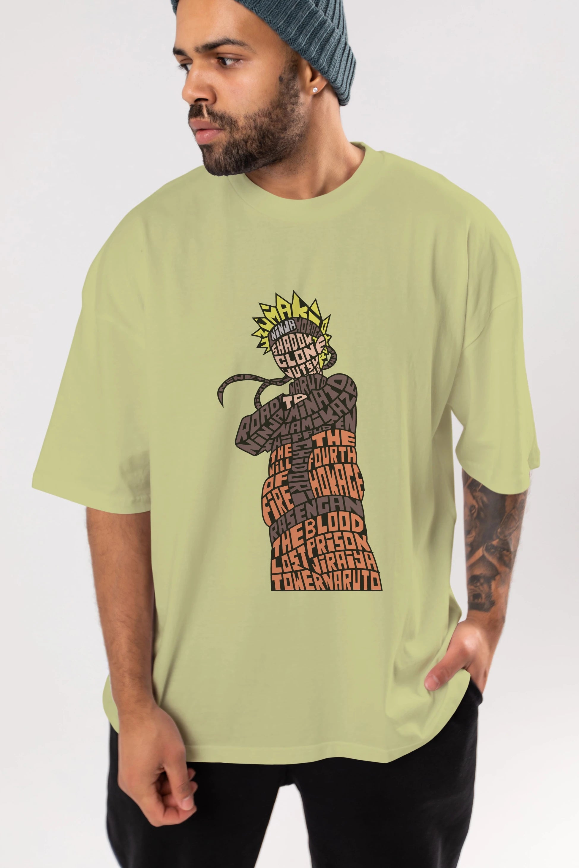 Rasengan Ön Baskılı Oversize t-shirt %100 pamuk Erkek Kadın Unisex