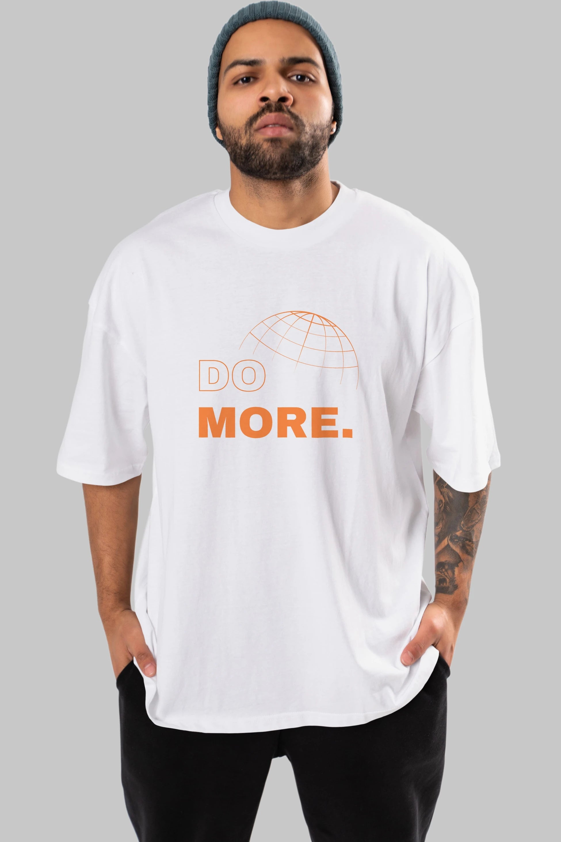 Do More Yazılı Ön Baskılı Oversize t-shirt Erkek Kadın Unisex
