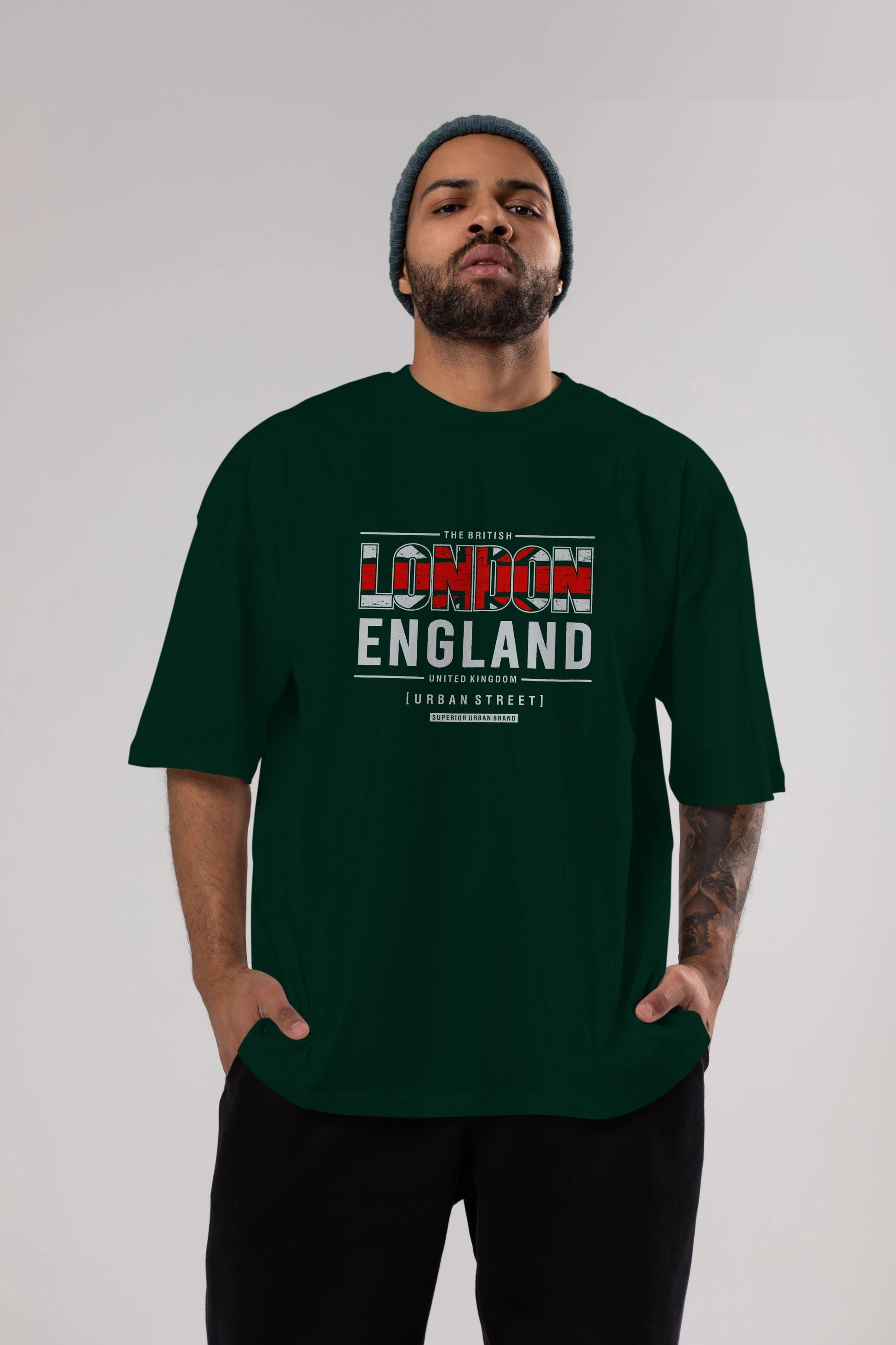 London England 2 Ön Baskılı Oversize t-shirt Erkek Kadın Unisex