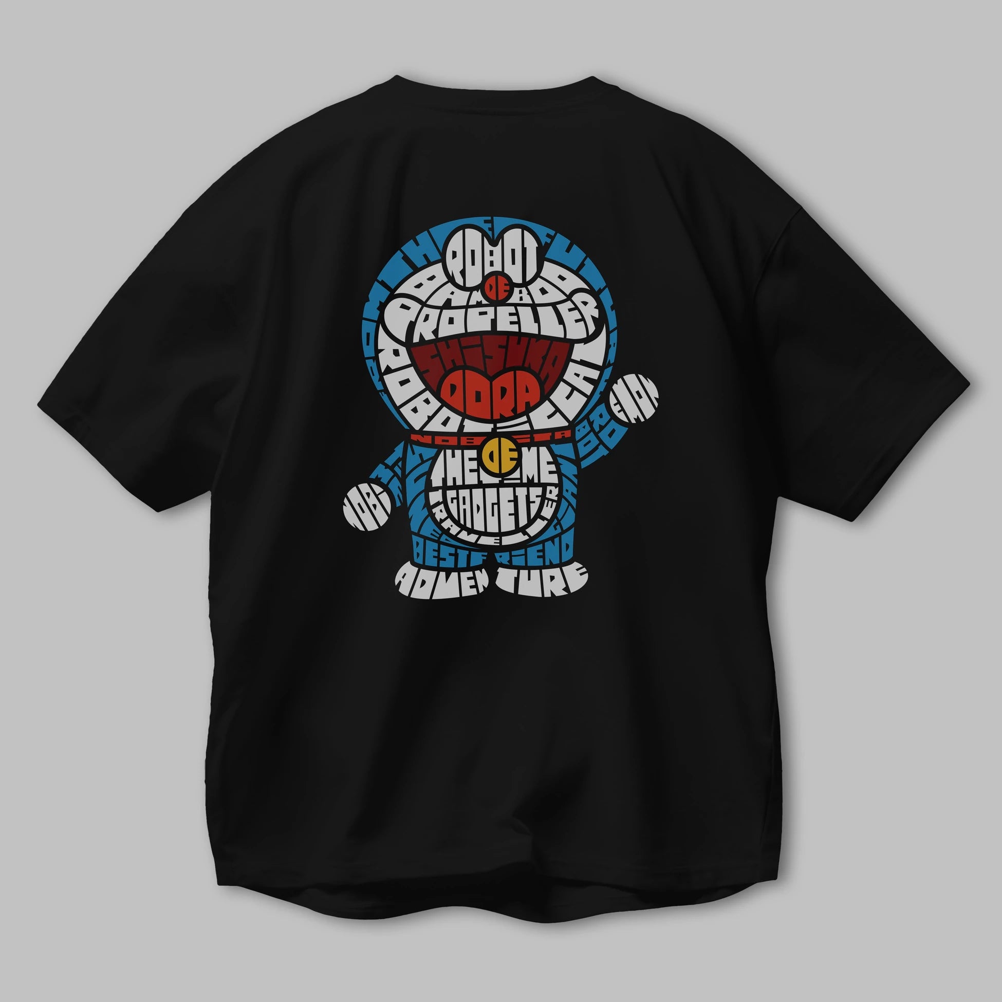 Robotic cat Arka Baskılı Oversize t-shirt %100 pamuk Erkek Kadın Unisex
