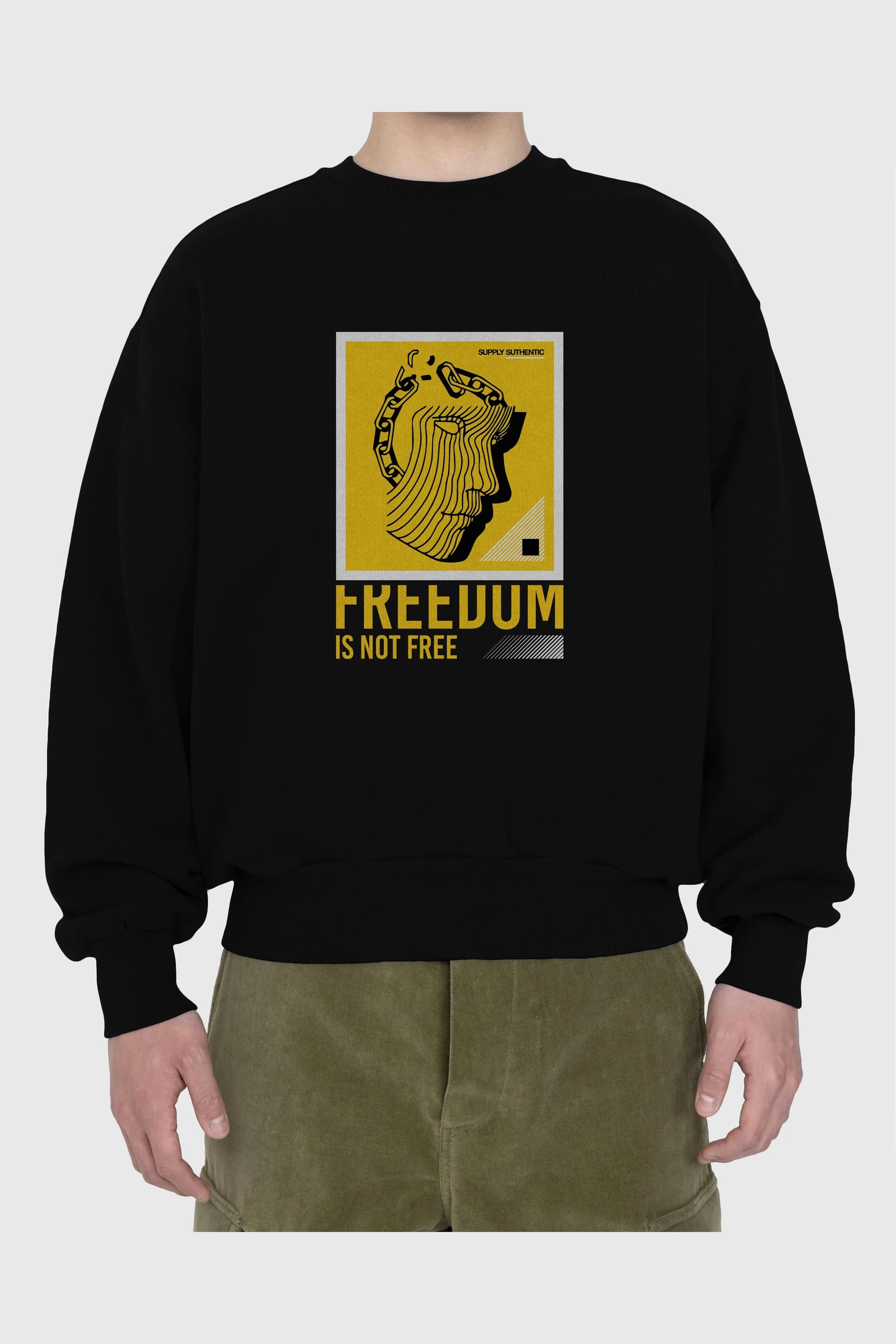 Freedom is Not Free Ön Baskılı Oversize Sweatshirt Erkek Kadın Unisex