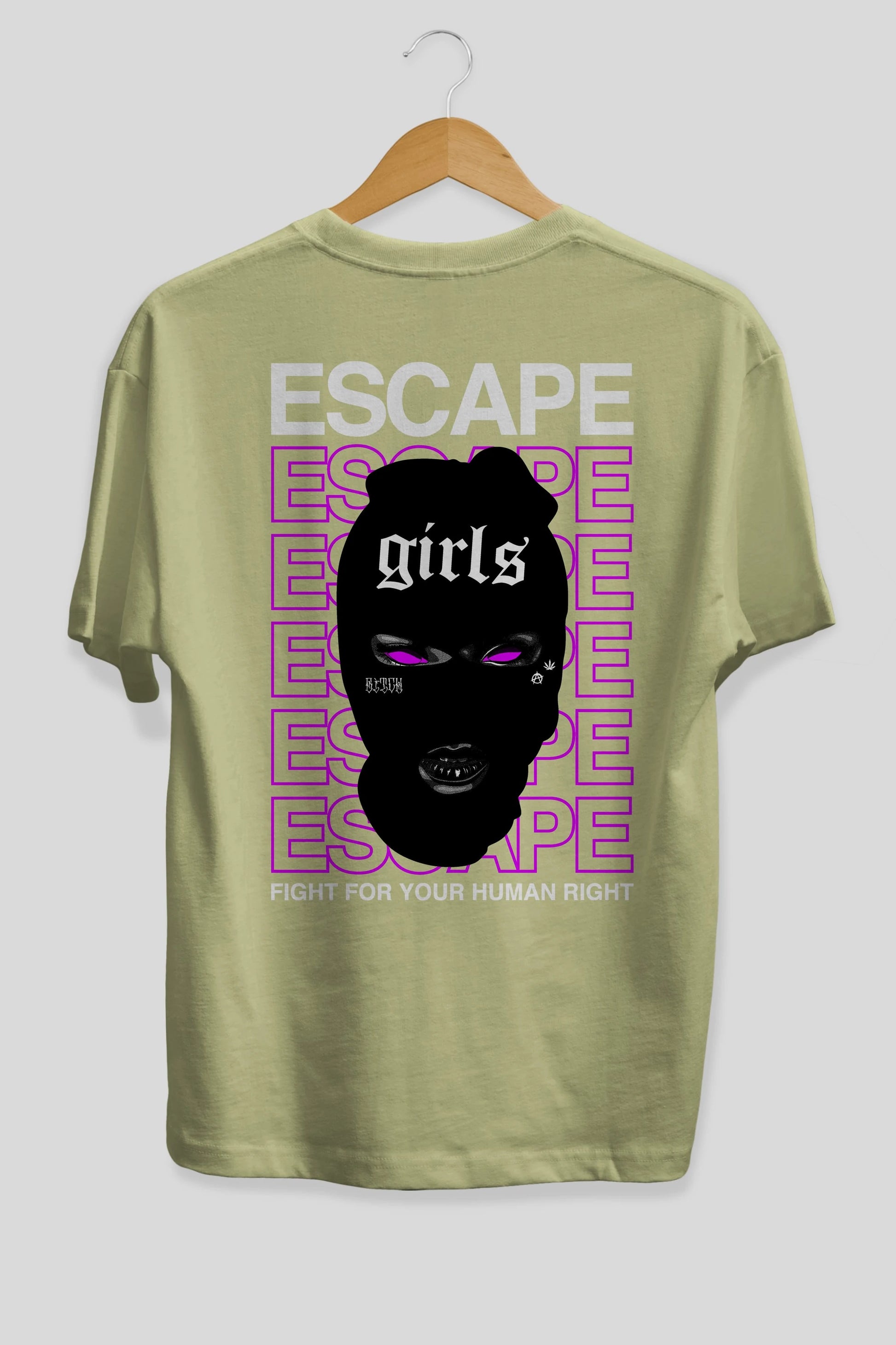 Escape Girl Arka Baskılı Oversize t-shirt Erkek Kadın Unisex
