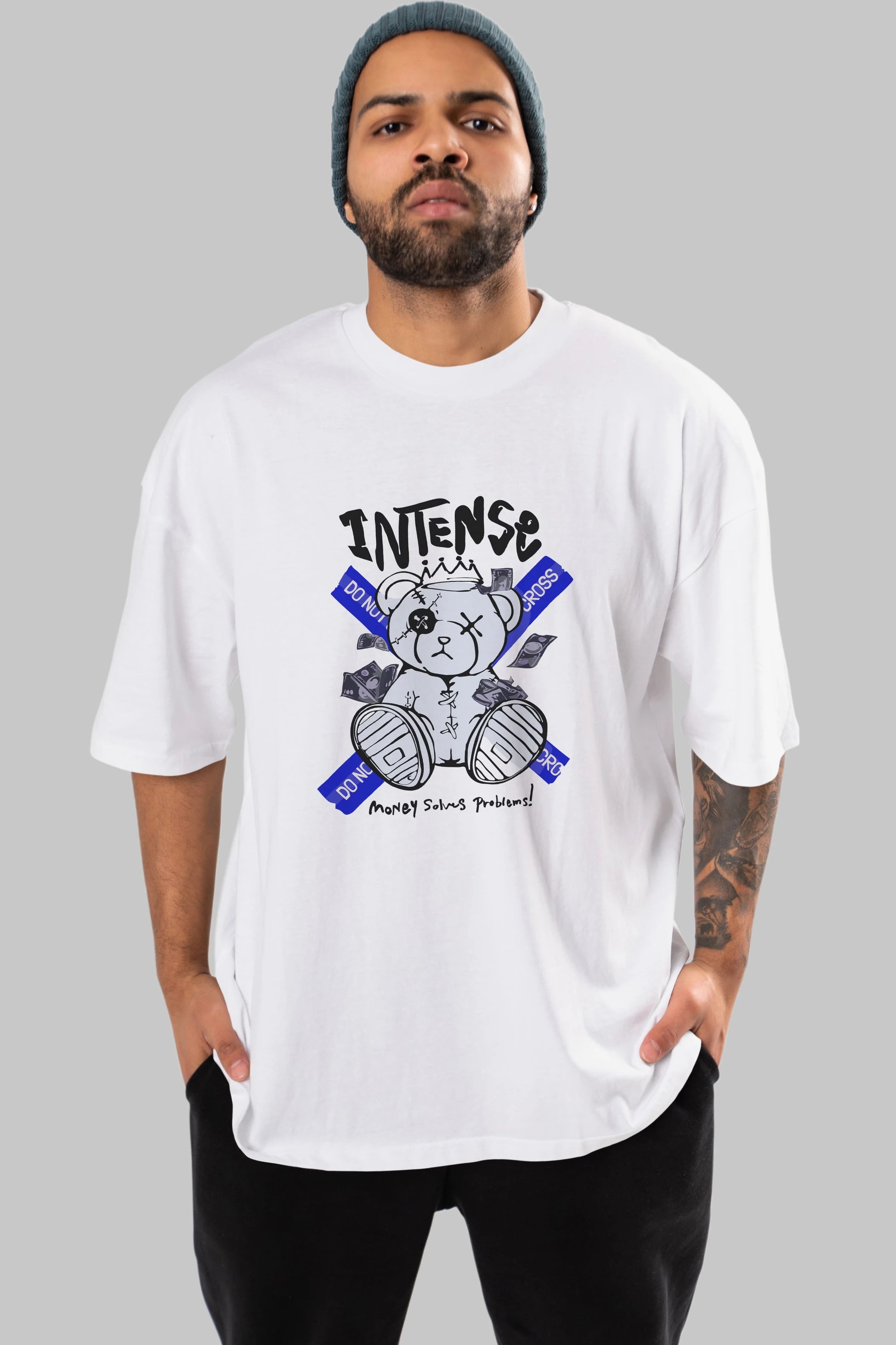 Teddy Bear intense Ön Baskılı Oversize t-shirt Erkek Kadın Unisex