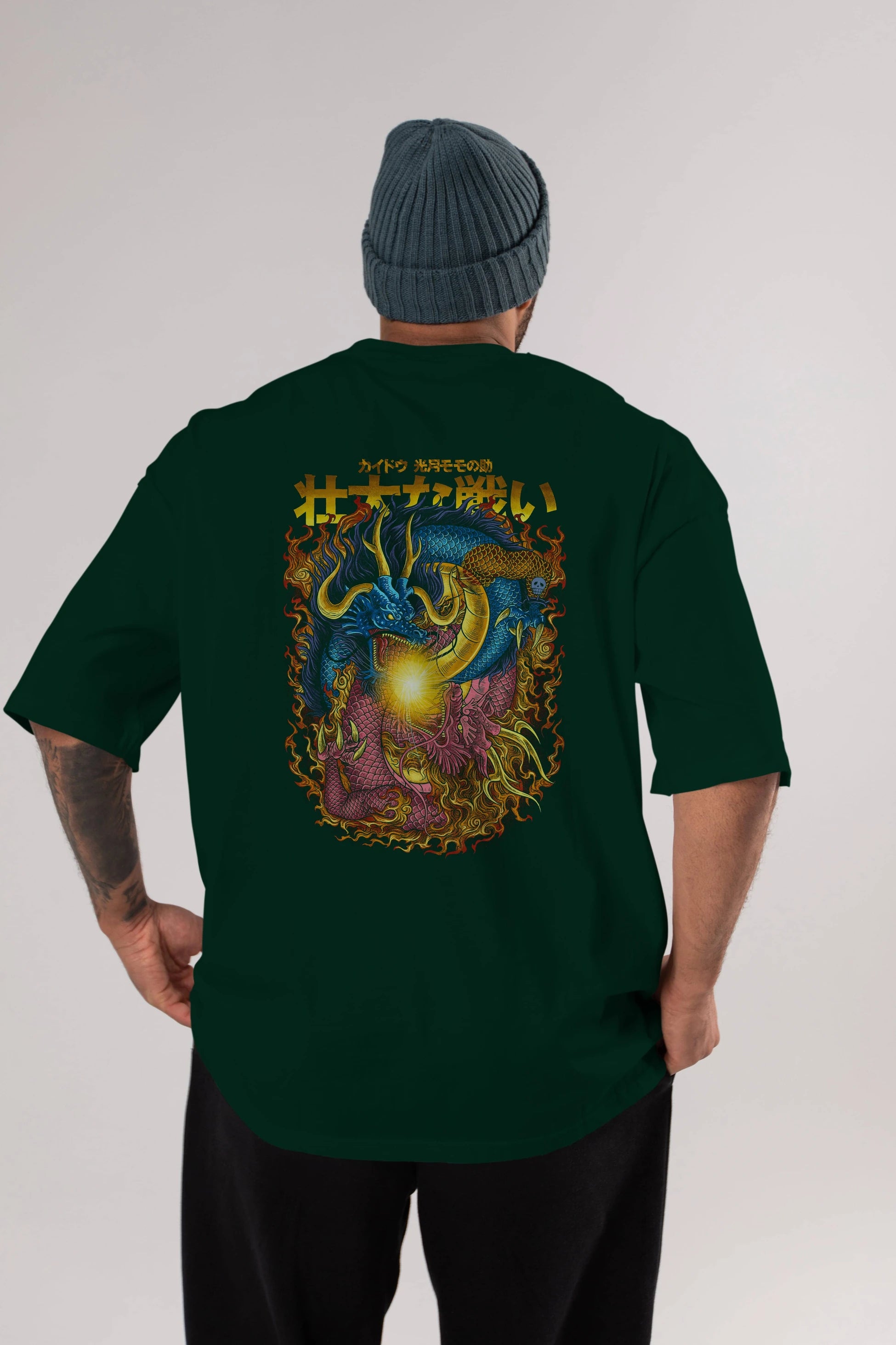 ONE PIECE (4) Anime Arka Baskılı Oversize t-shirt Erkek Kadın Unisex