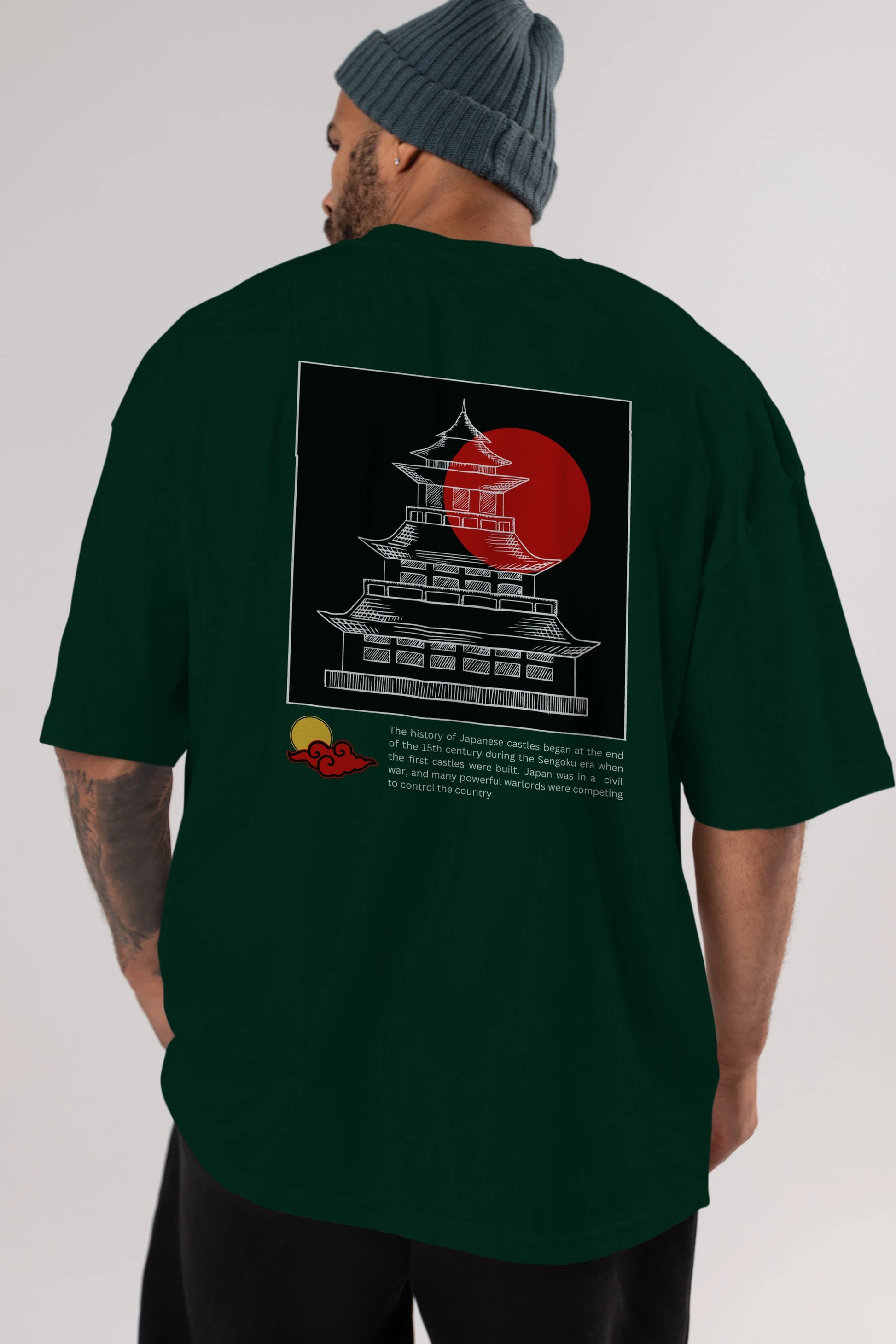 Japan Streetwear Arka Baskılı Oversize t-shirt Erkek Kadın Unisex