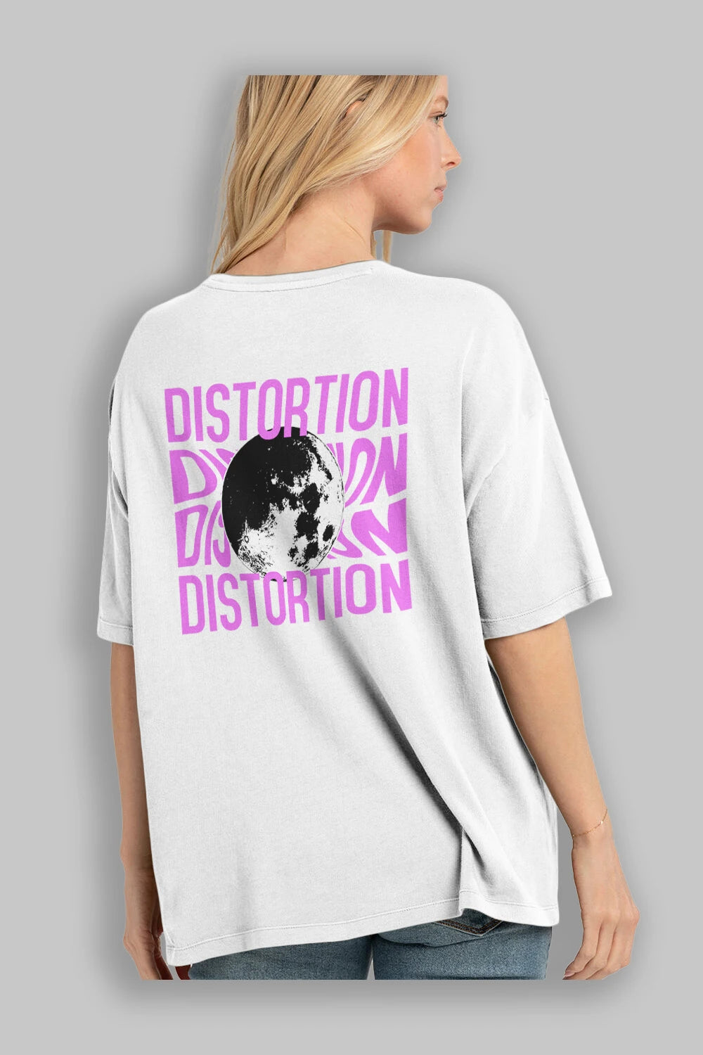 Distortion Arka Baskılı Oversize t-shirt Erkek Kadın Unisex