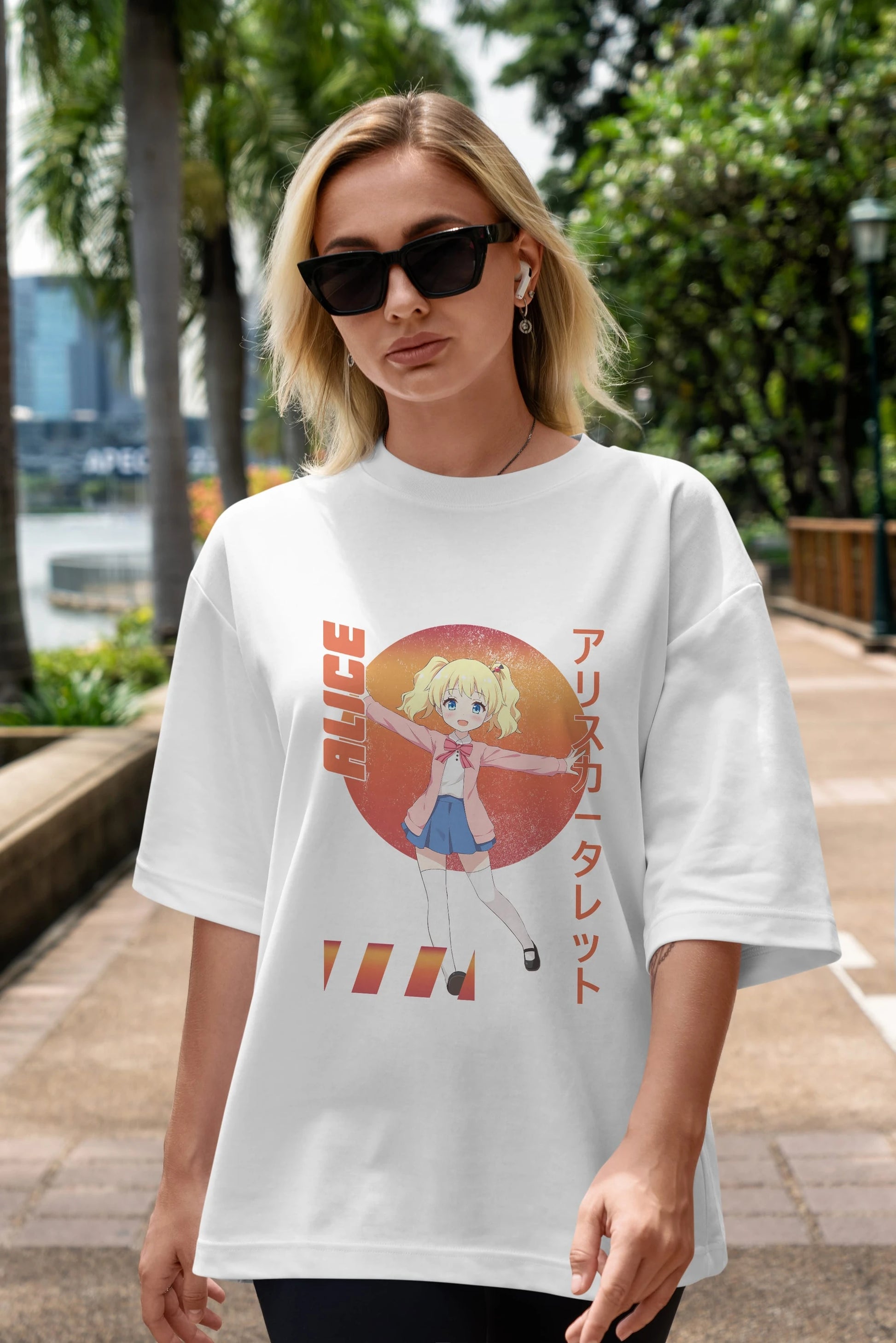 Alice Cartelet 15 Anime Ön Baskılı Oversize t-shirt %100 pamuk Erkek Kadın Unisex
