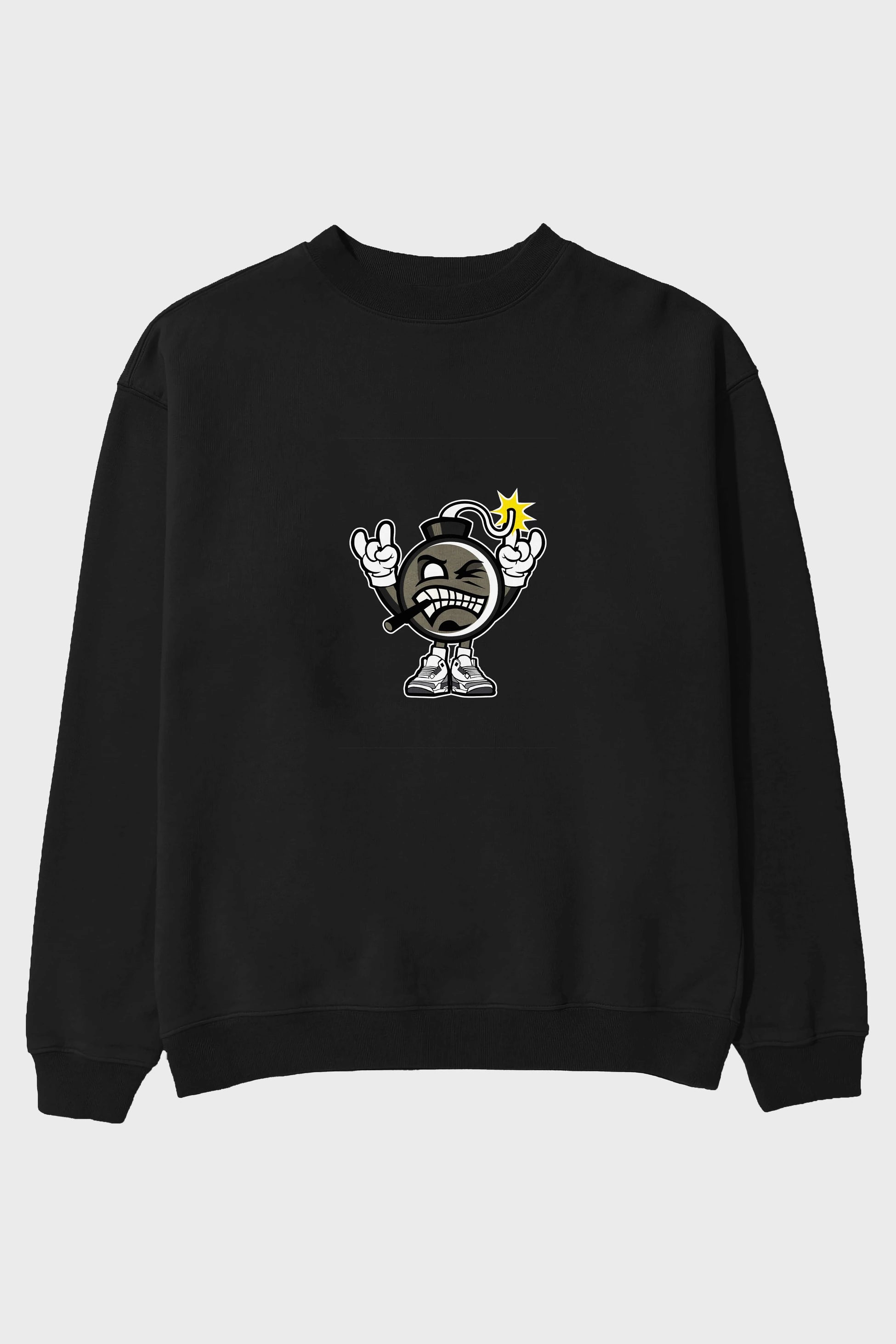 Evil Bomb Ön Baskılı Oversize Sweatshirt Erkek Kadın Unisex
