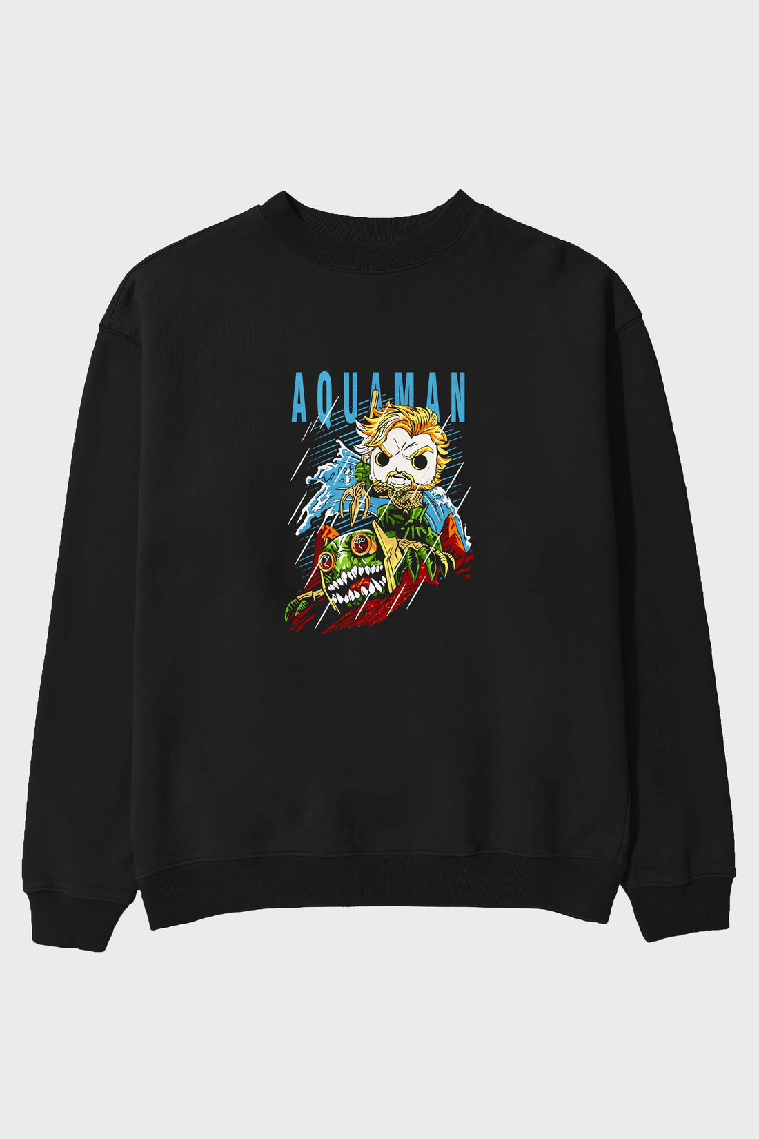 Aquaman Ön Baskılı Oversize Sweatshirt Erkek Kadın Unisex