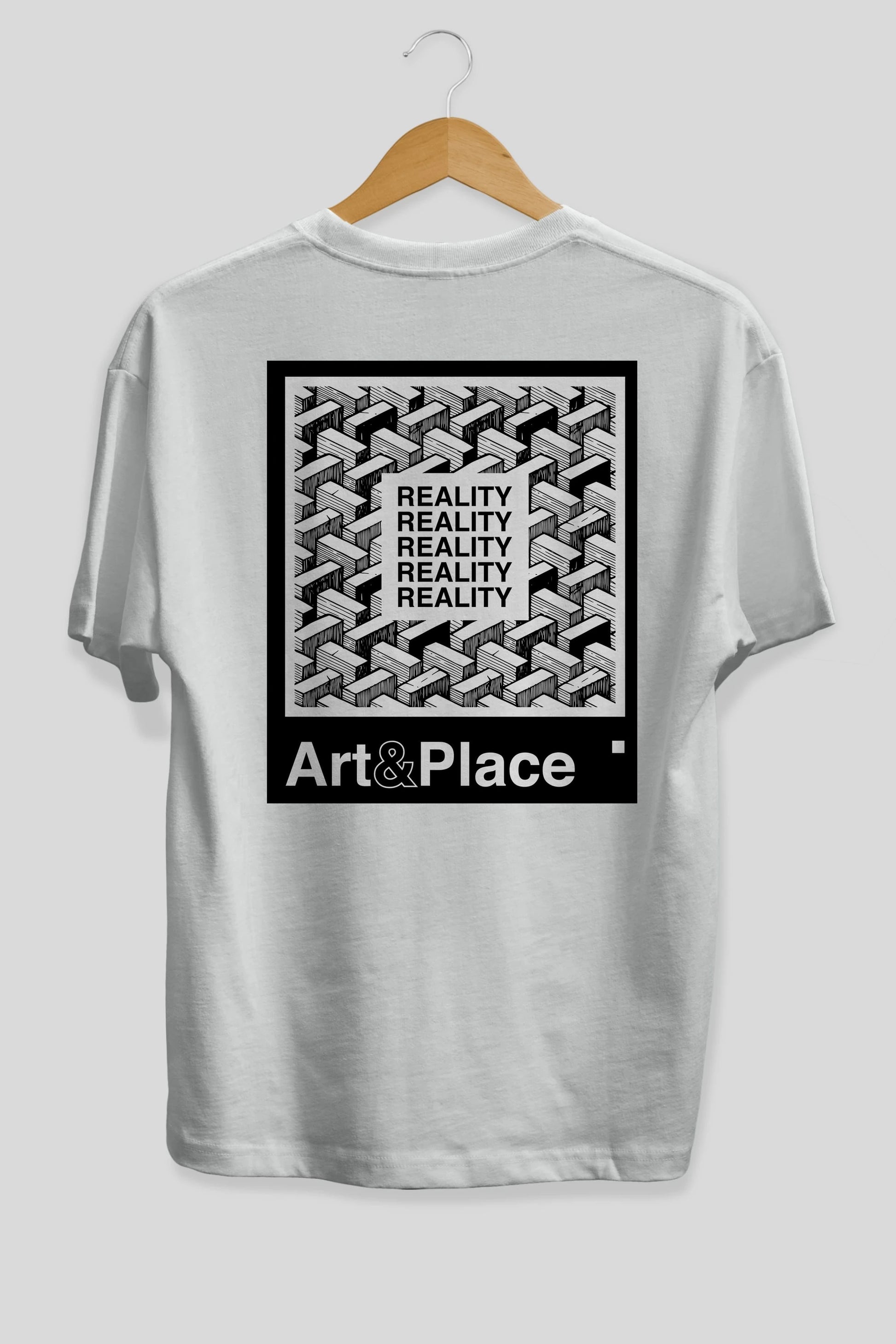 Reality Arka Baskılı Oversize t-shirt Erkek Kadın Unisex