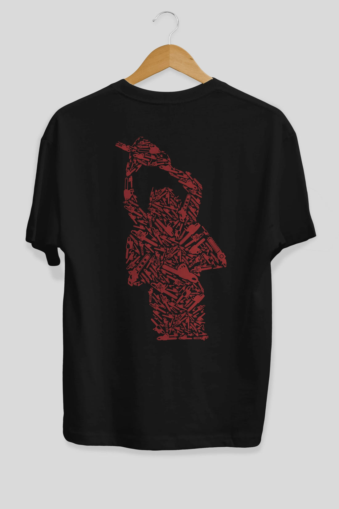 Chainsaw Arka Baskılı Oversize t-shirt %100 pamuk Erkek Kadın Unisex