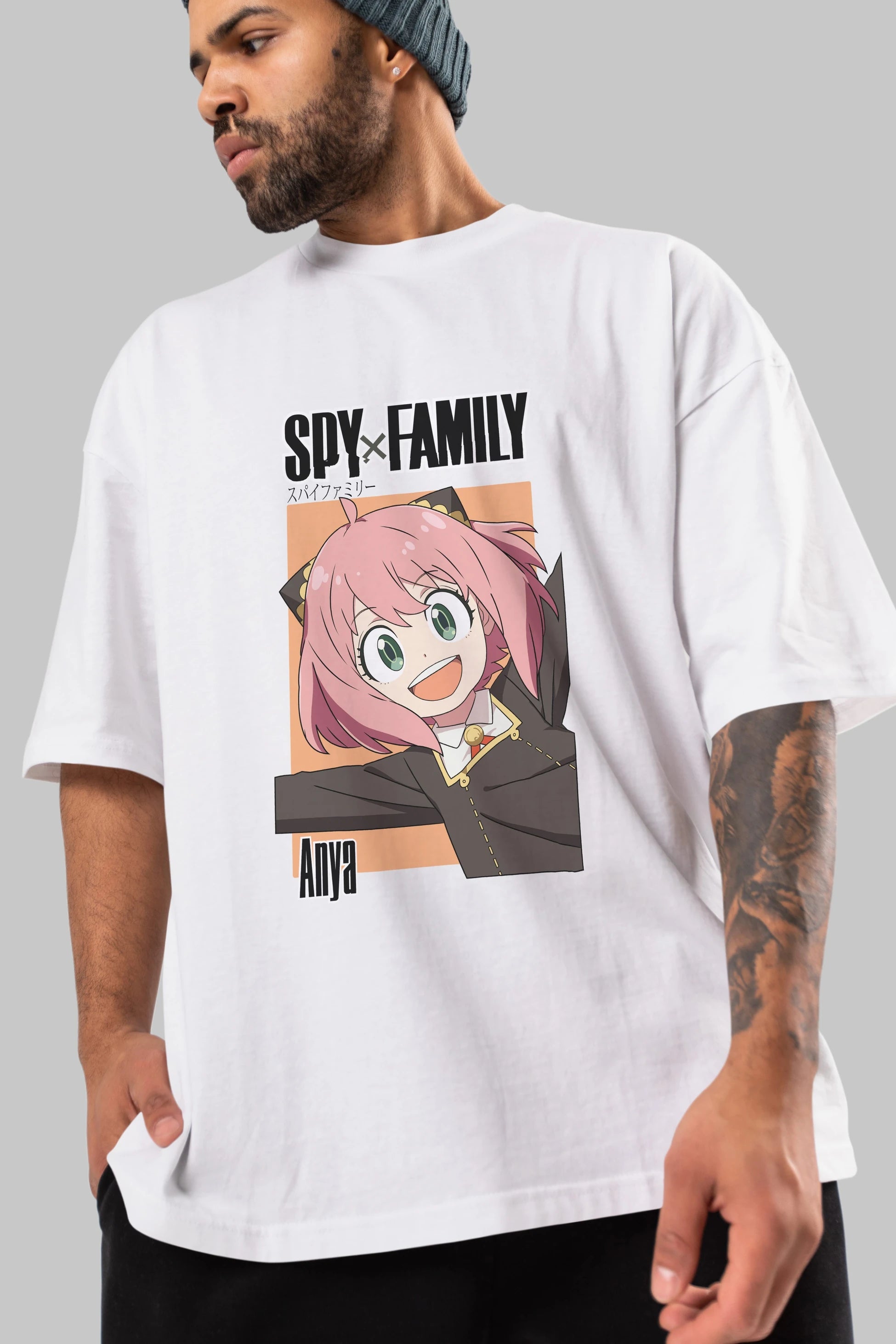 SPY X FAMILY Anya Anime Ön Baskılı Oversize t-shirt %100 pamuk Erkek Kadın Unisex