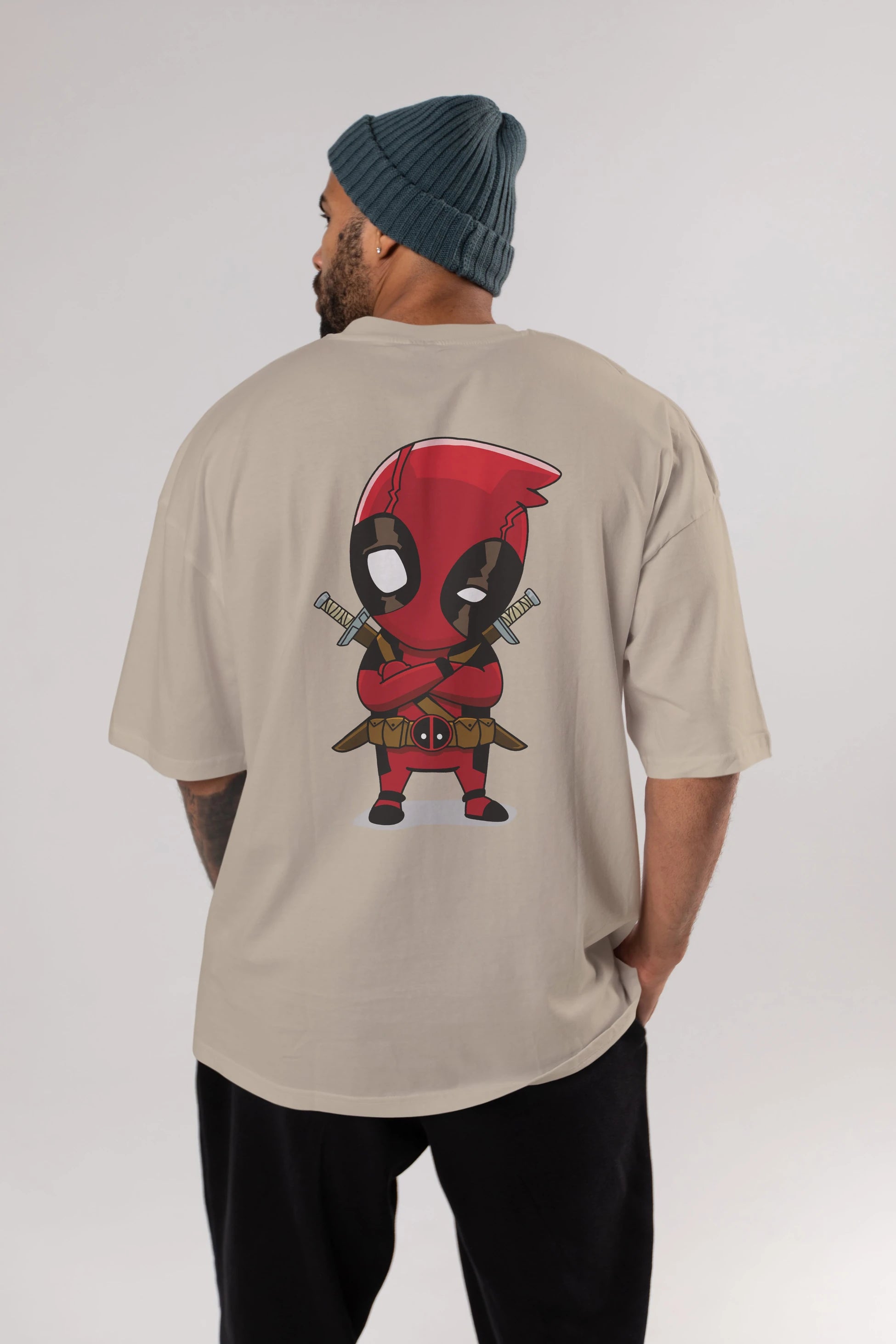 Deadpool (19) Arka Baskılı Oversize t-shirt Erkek Kadın Unisex %100 Pamuk Bisiklet Yaka tişort