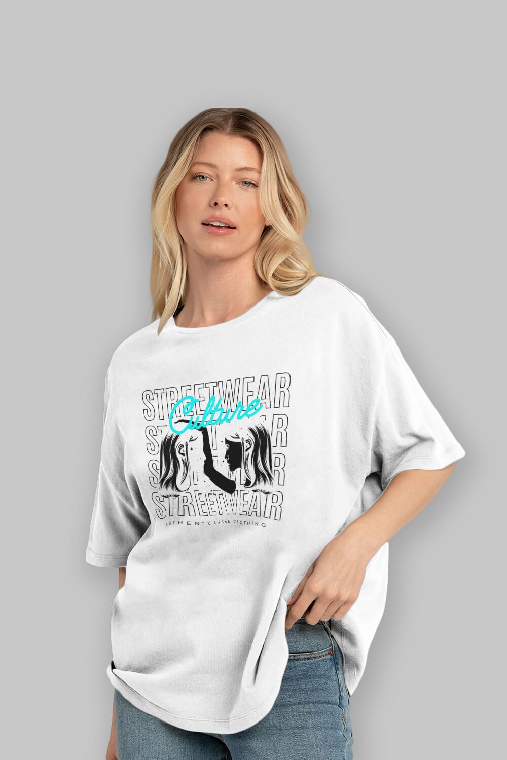 Culture Streetwear Yazılı Ön Baskılı Oversize t-shirt Erkek Kadın Unisex